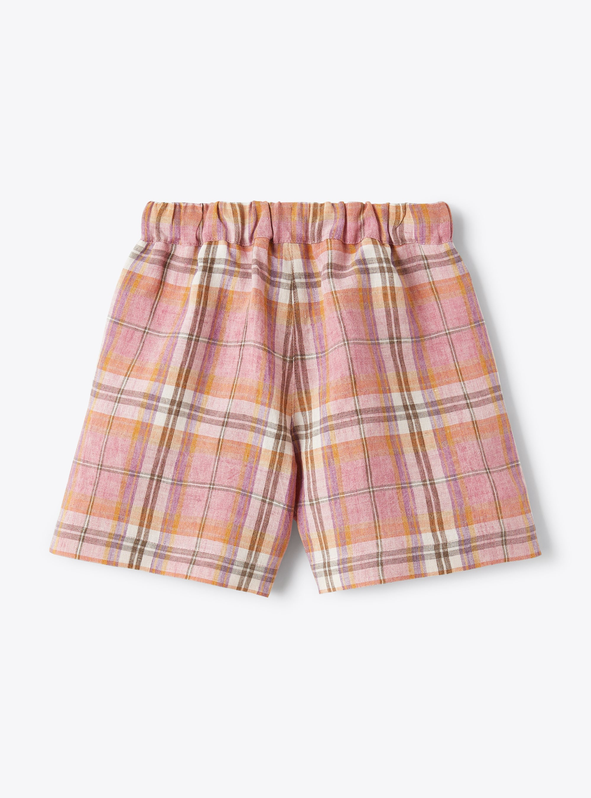 Bermuda en lin avec imprimé madras | Il Gufo