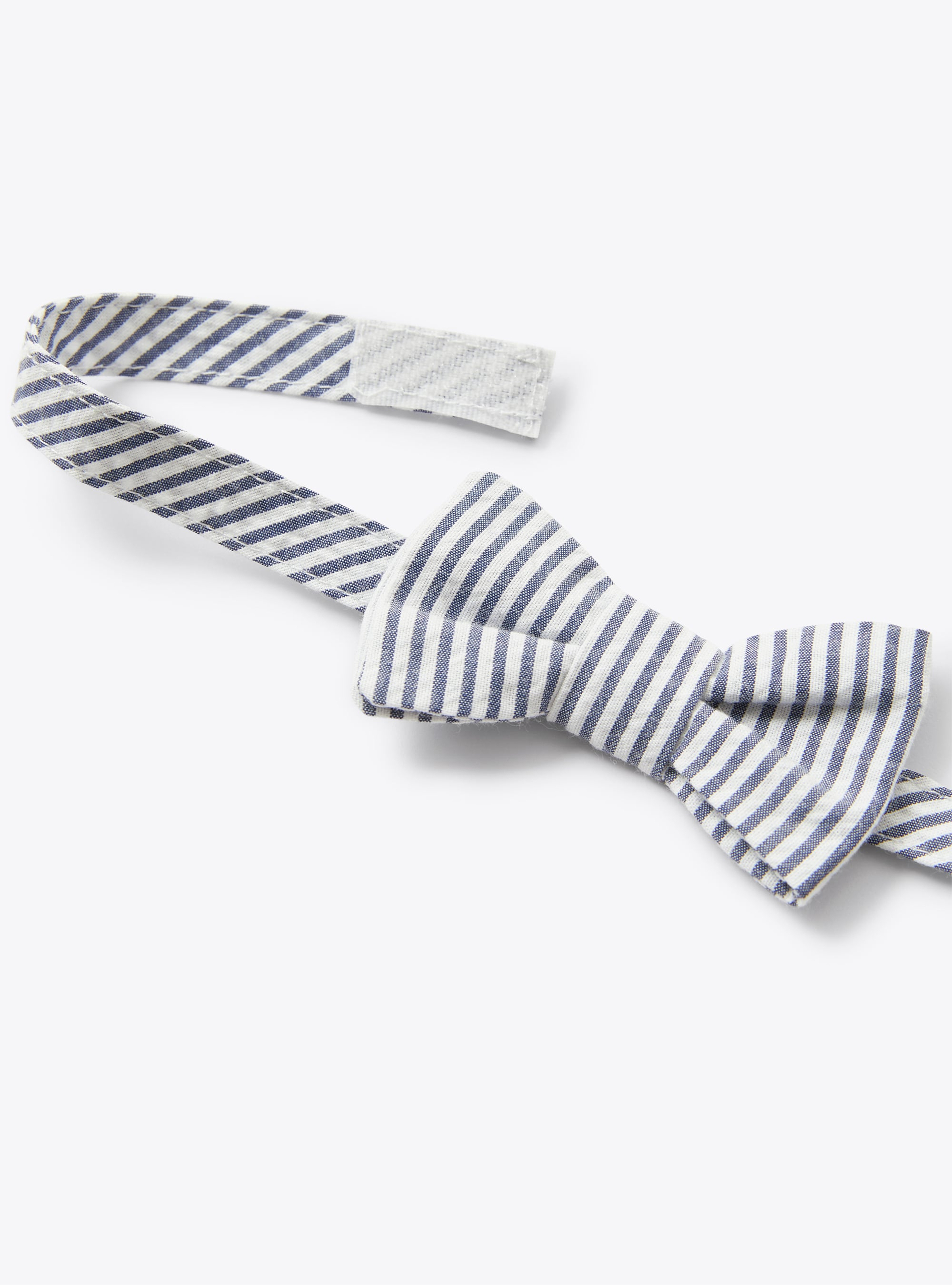 Nœud papillon en seersucker à rayures bleues et blanches - Bleu | Il Gufo