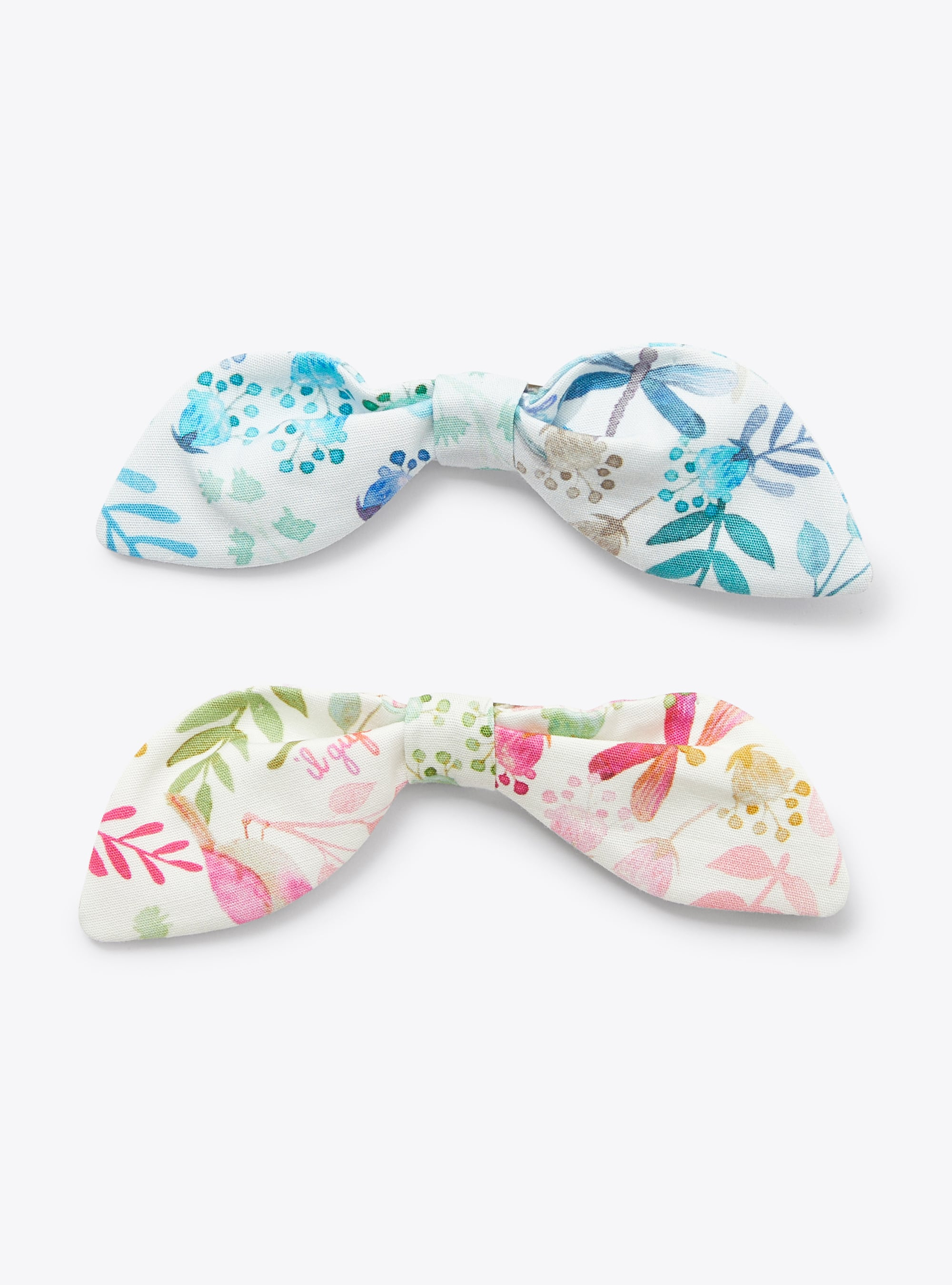 Hair clips with bow detail in an exclusive print - Pink | Il Gufo