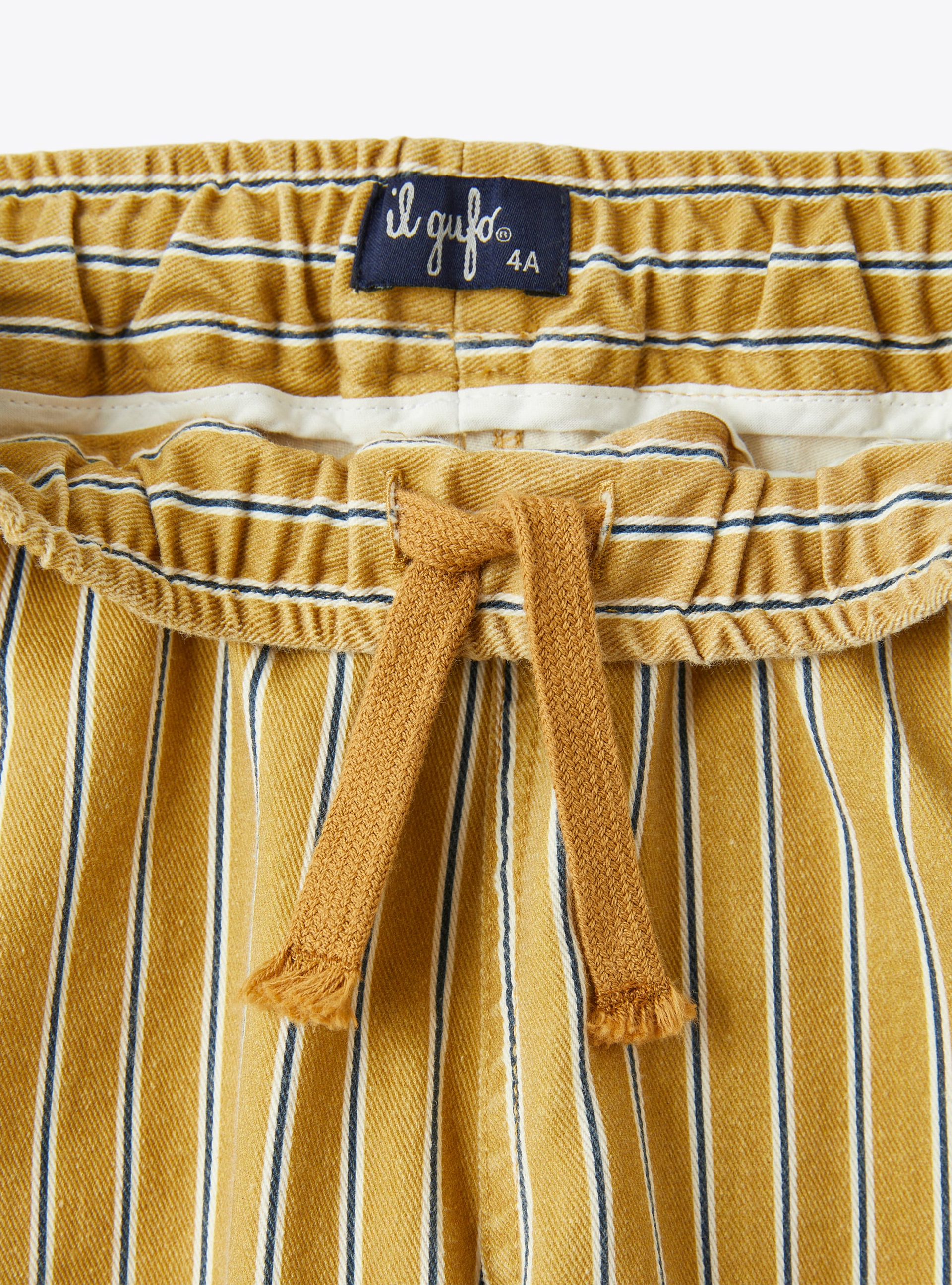 Long trousers in striped canvas - Brown | Il Gufo