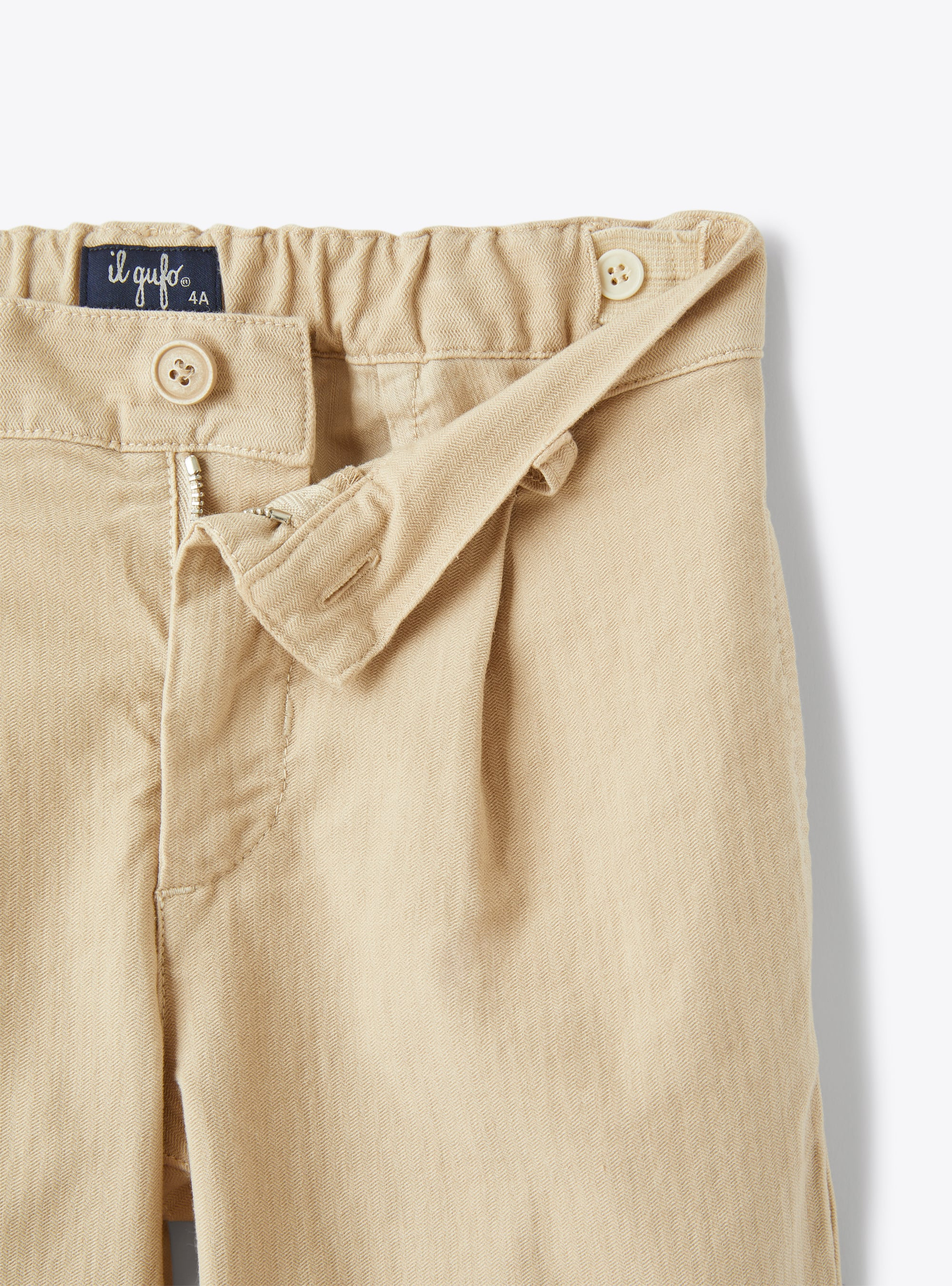 Gestreifte lange Hose aus elastischer Baumwolle - Braun | Il Gufo