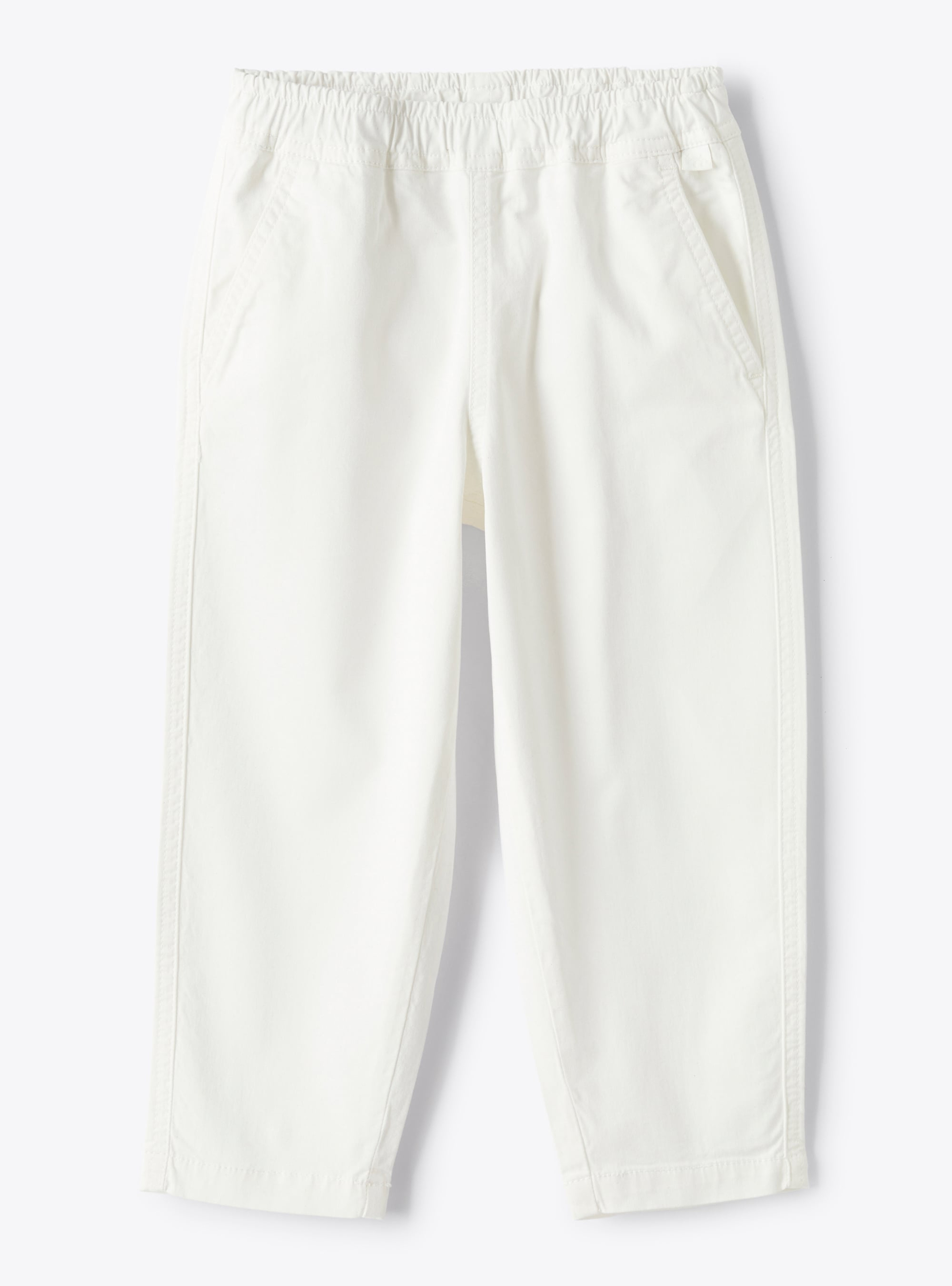 Lange Hose aus Gabardine, weiß stückgefärbt - Hosen - Il Gufo