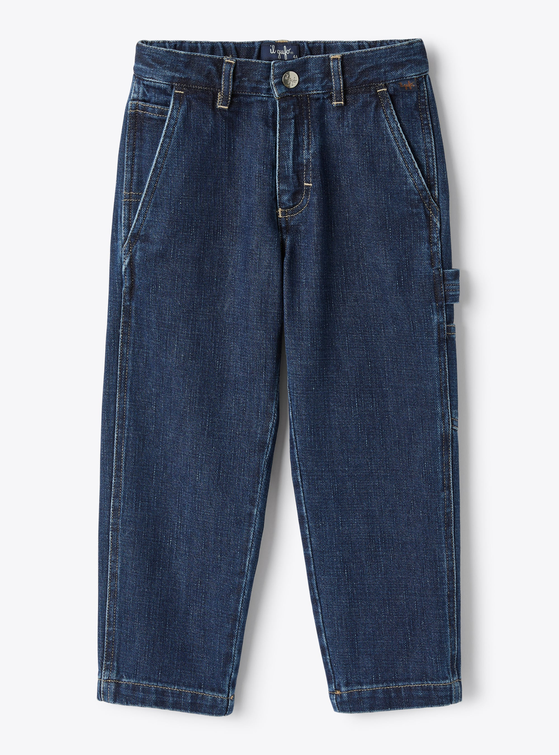 Long trousers in blue denim - Trousers - Il Gufo