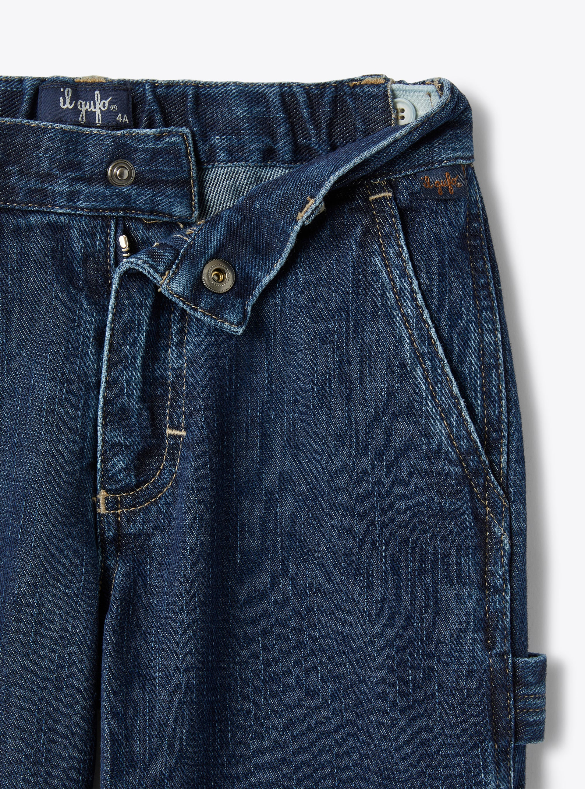Long trousers in blue denim - Blue | Il Gufo
