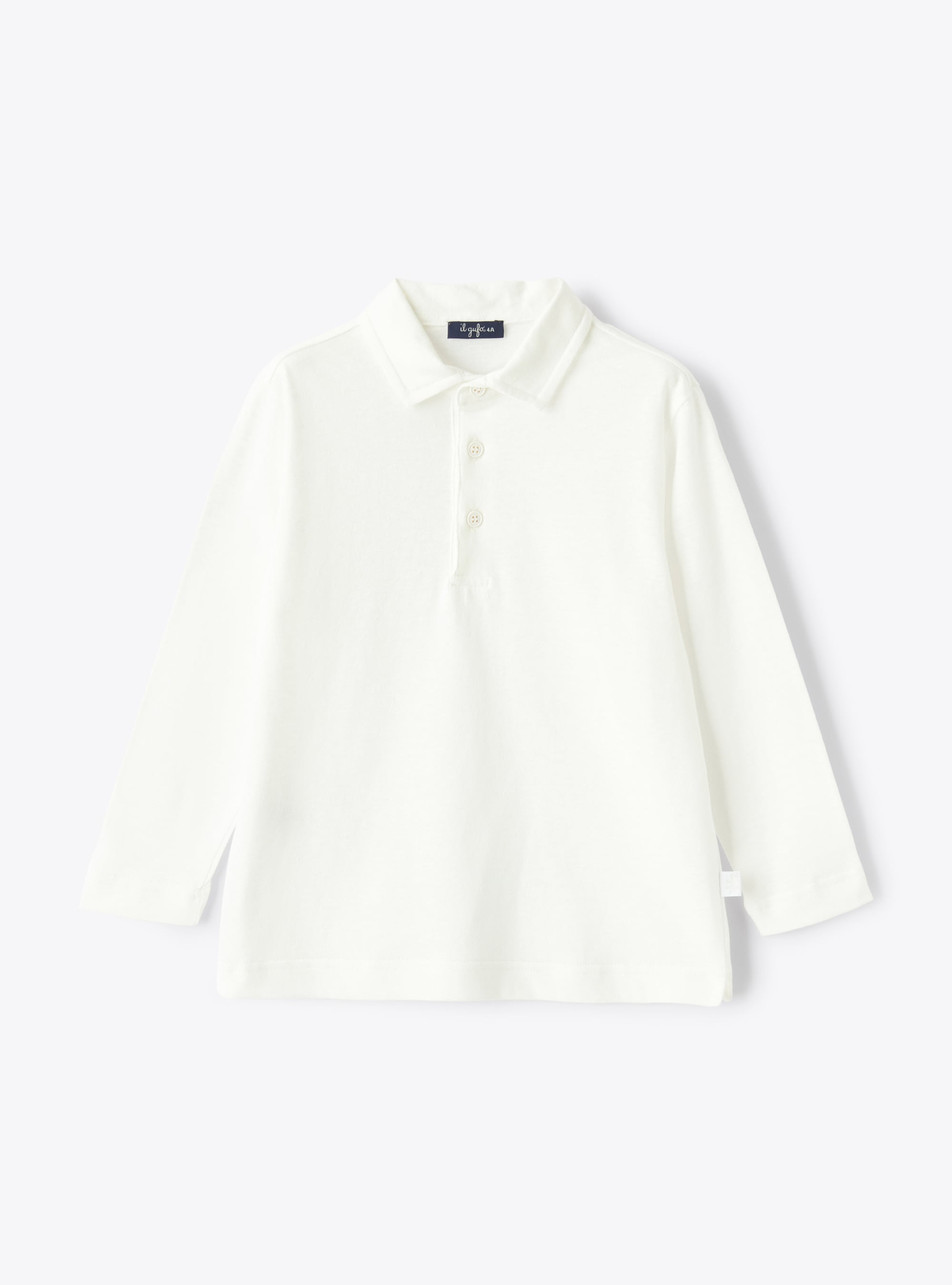 Polo in jersey di cotone e lino - Bianco | Il Gufo
