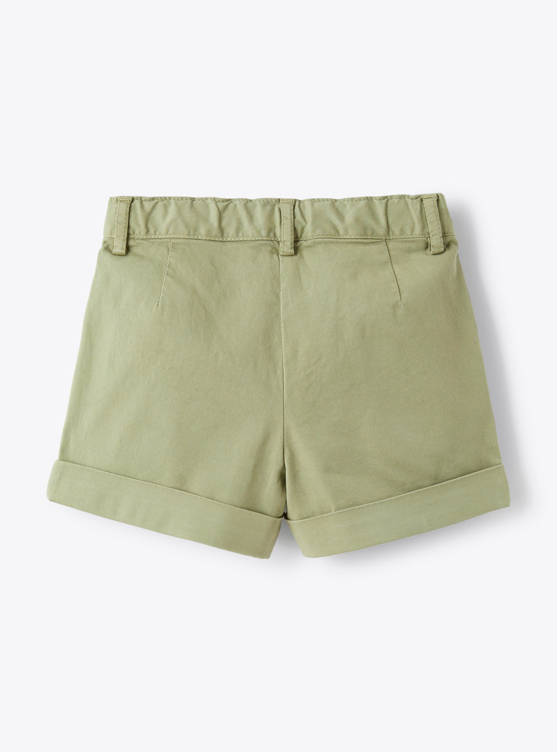 Shorts in sage-green stretch gabardine - Green | Il Gufo