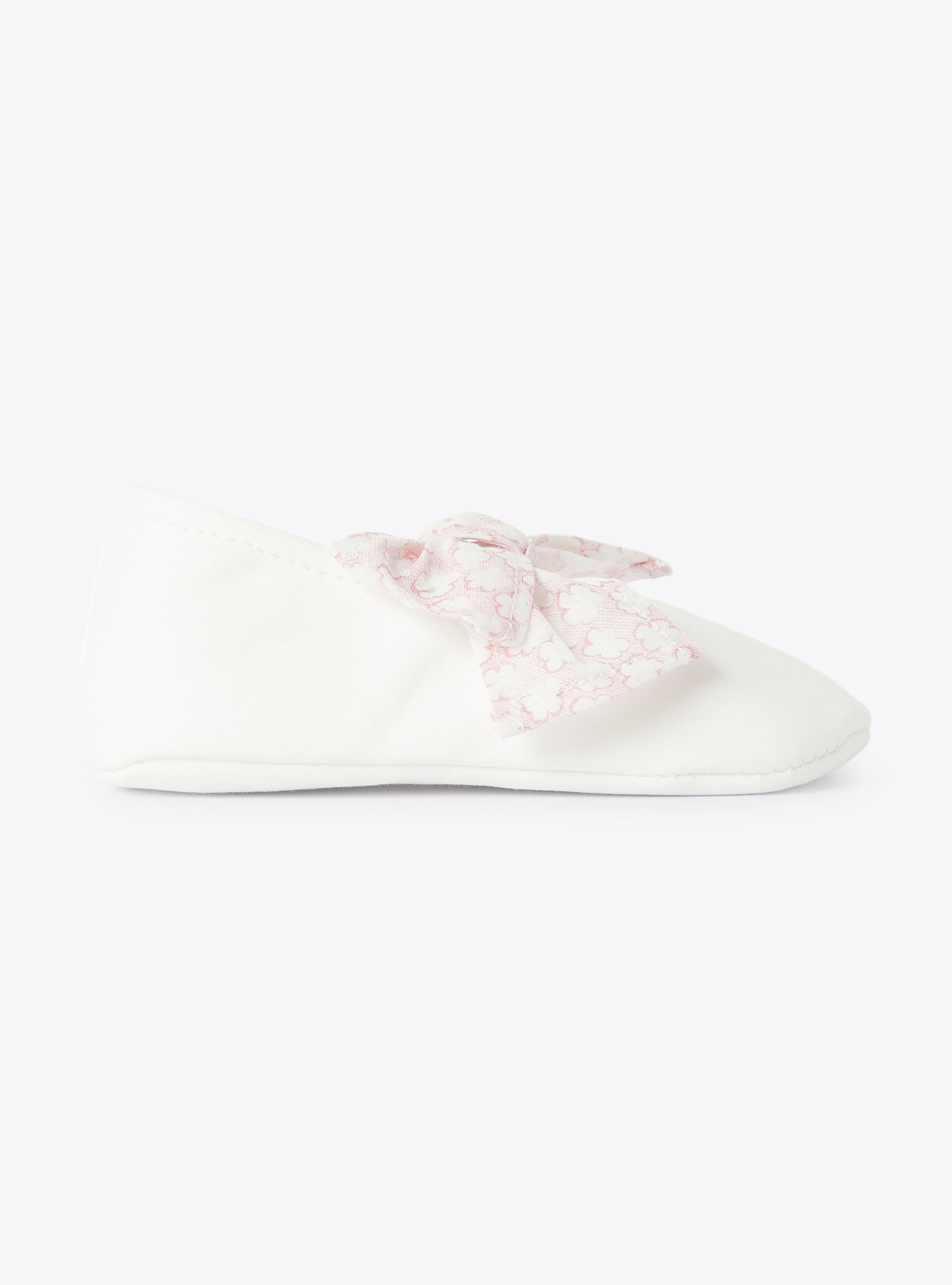 Shoe for baby girls with a floral-patterned bow detail - Pink | Il Gufo