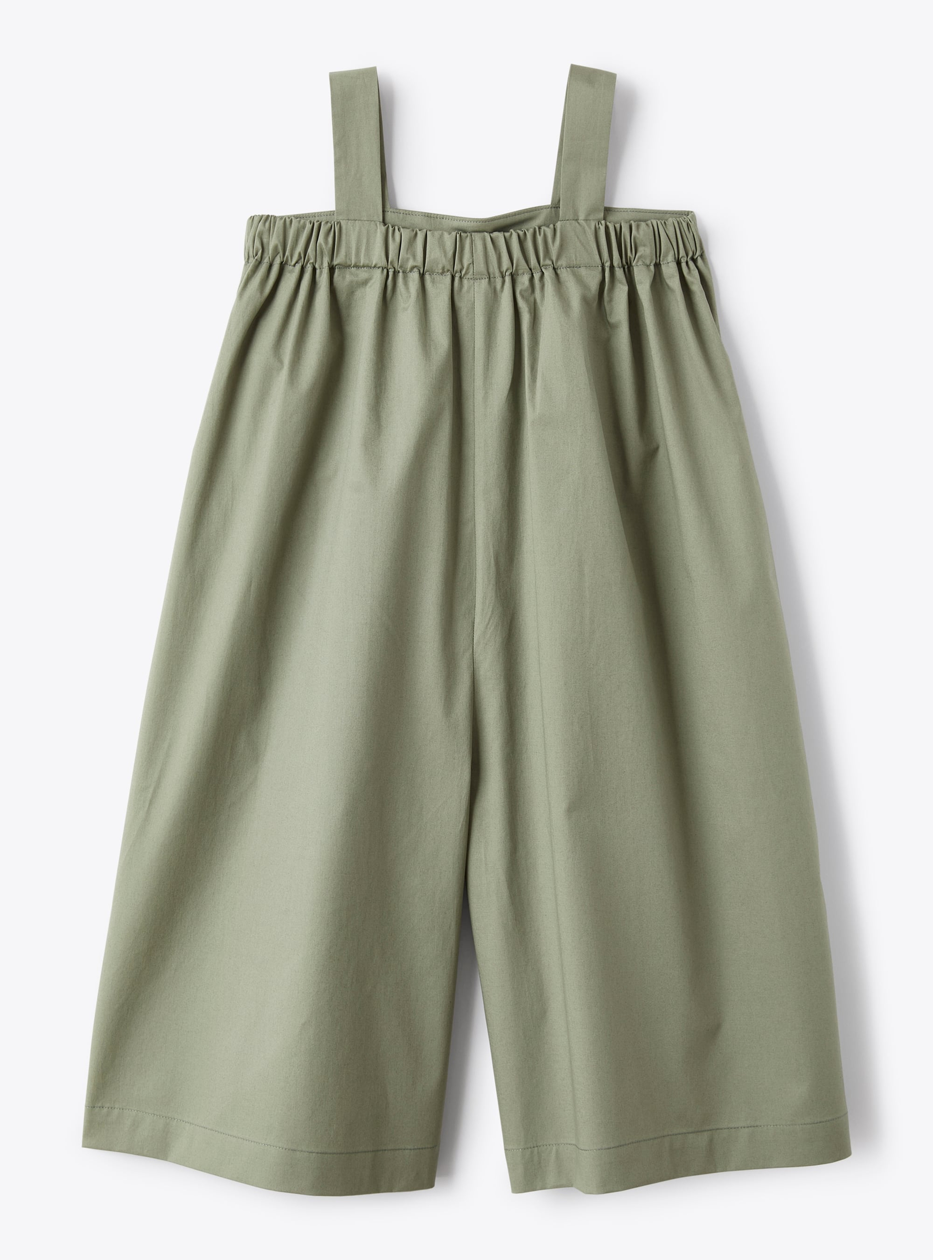Dungarees in stretch sage-green poplin - Green | Il Gufo