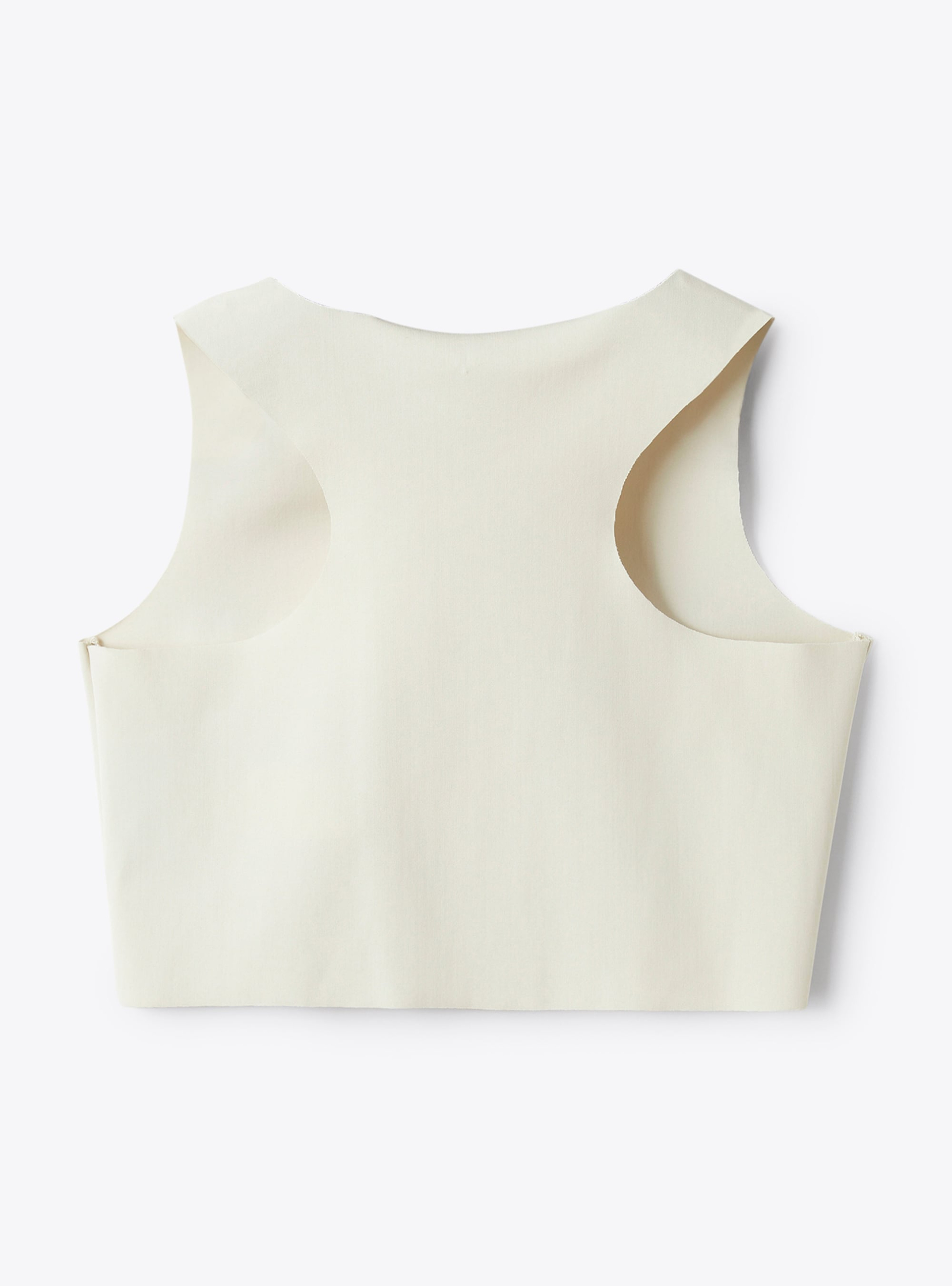 Crop top in an ivory Sensitive® Fabrics material - White | Il Gufo