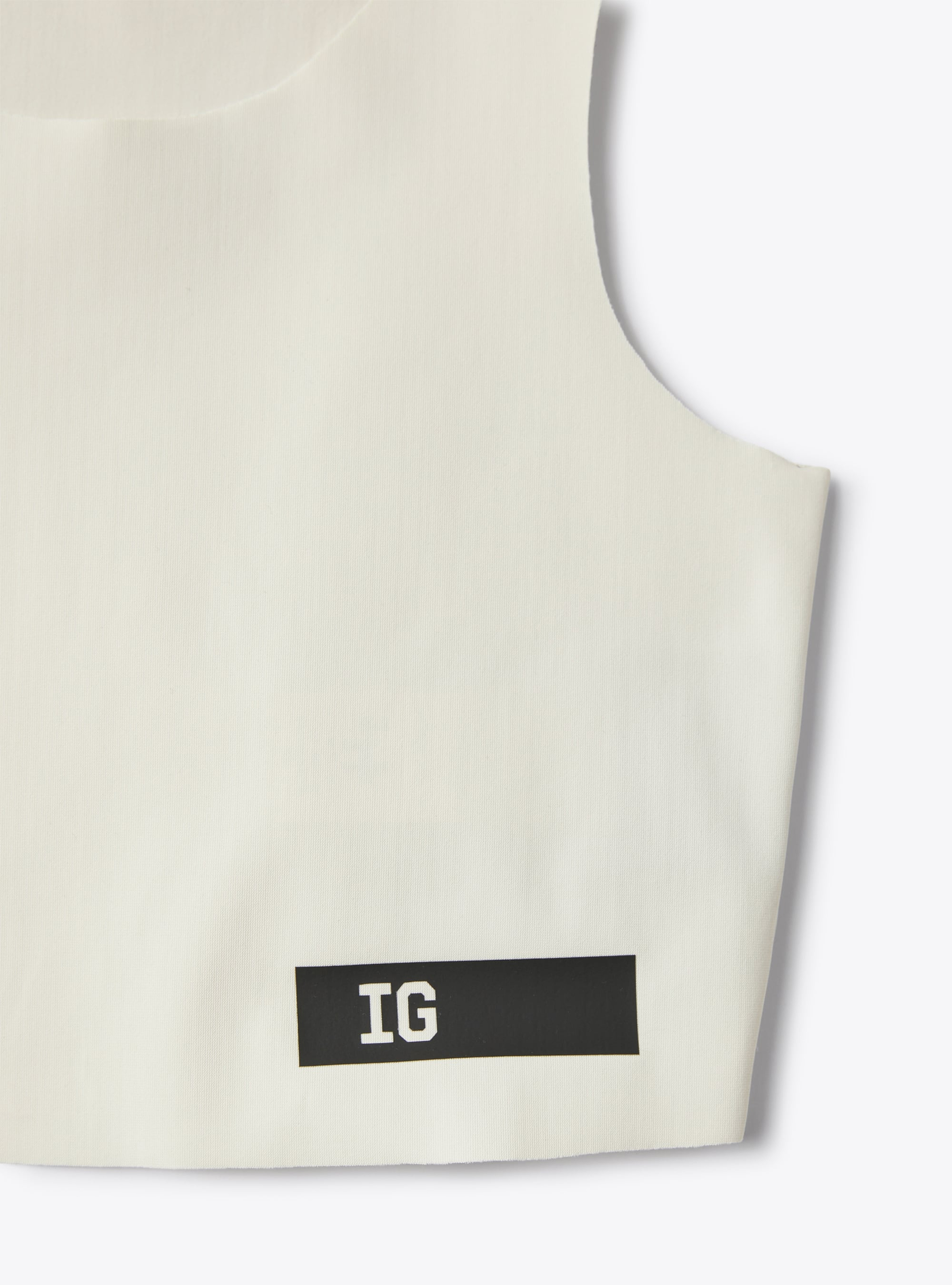 Crop top in an ivory Sensitive® Fabrics material - White | Il Gufo