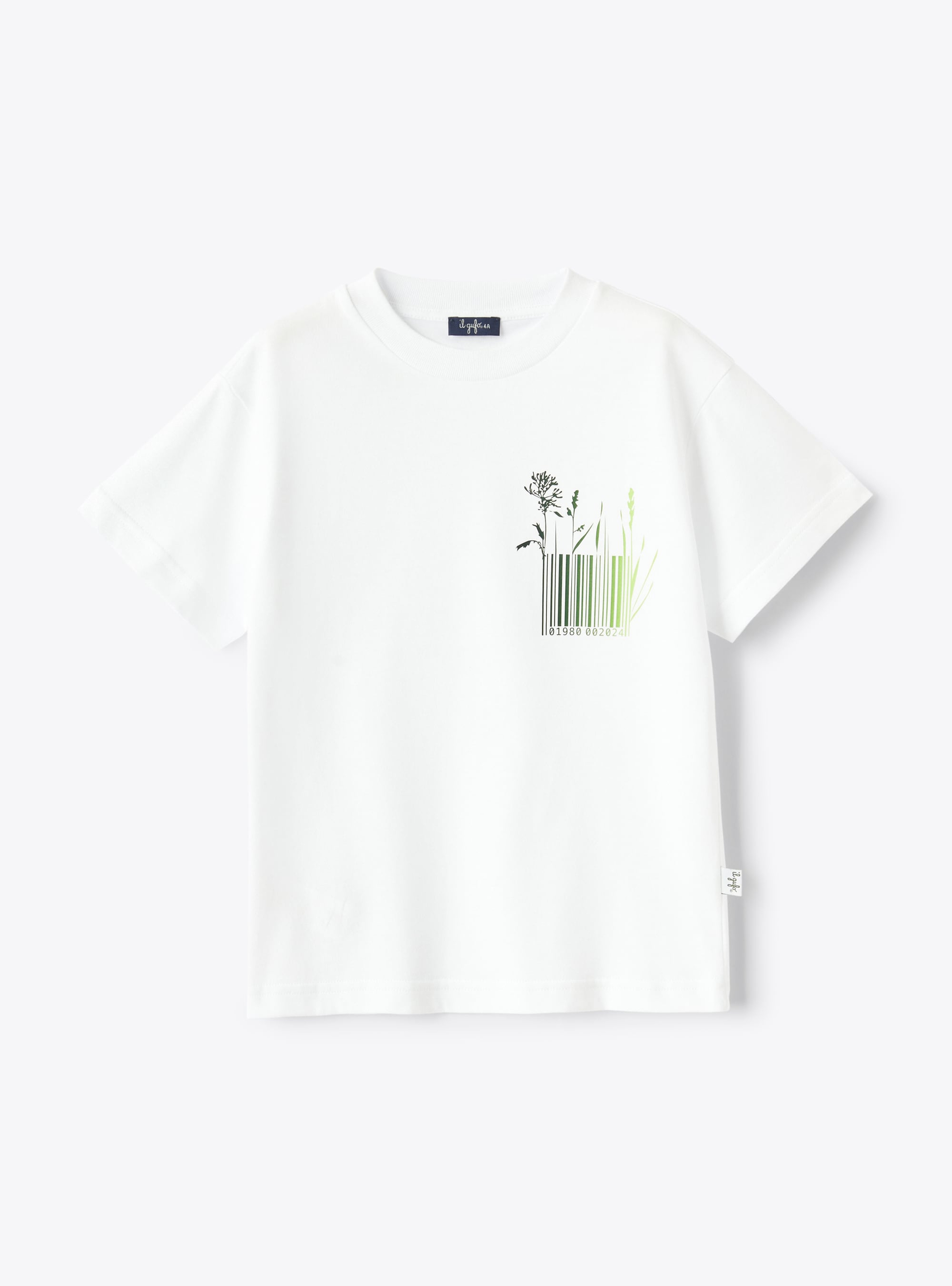T-shirt with print design in lime and dark green - T-shirts - Il Gufo
