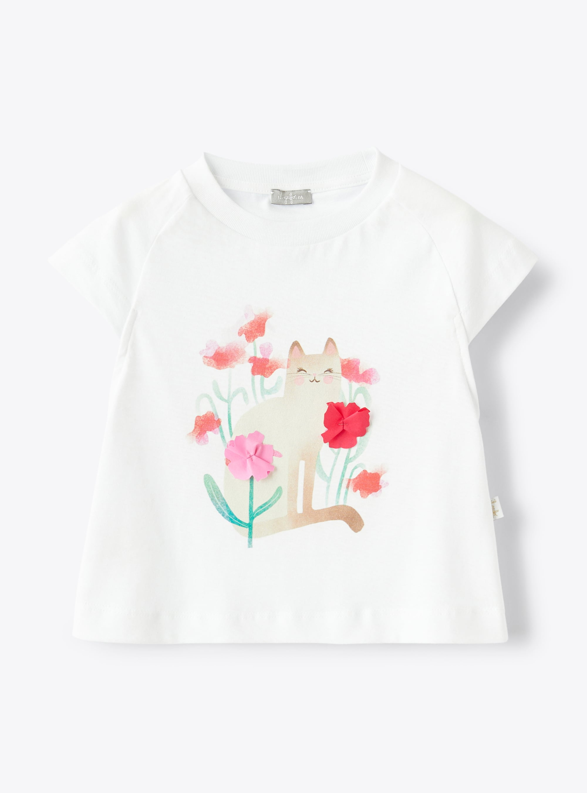 T-shirt with cat print - T-shirts - Il Gufo