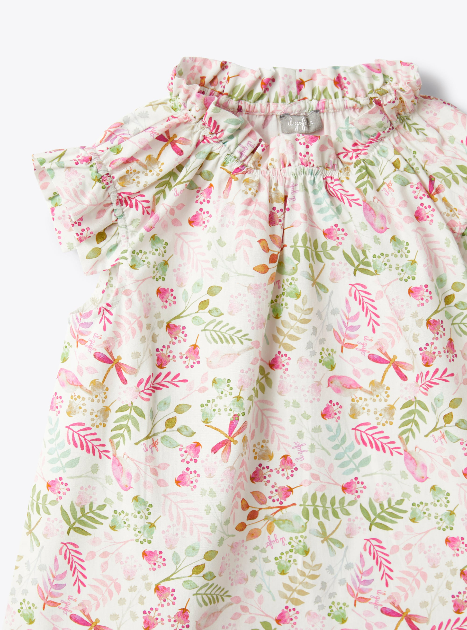 Top in an exclusive floral-print pattern - Pink | Il Gufo