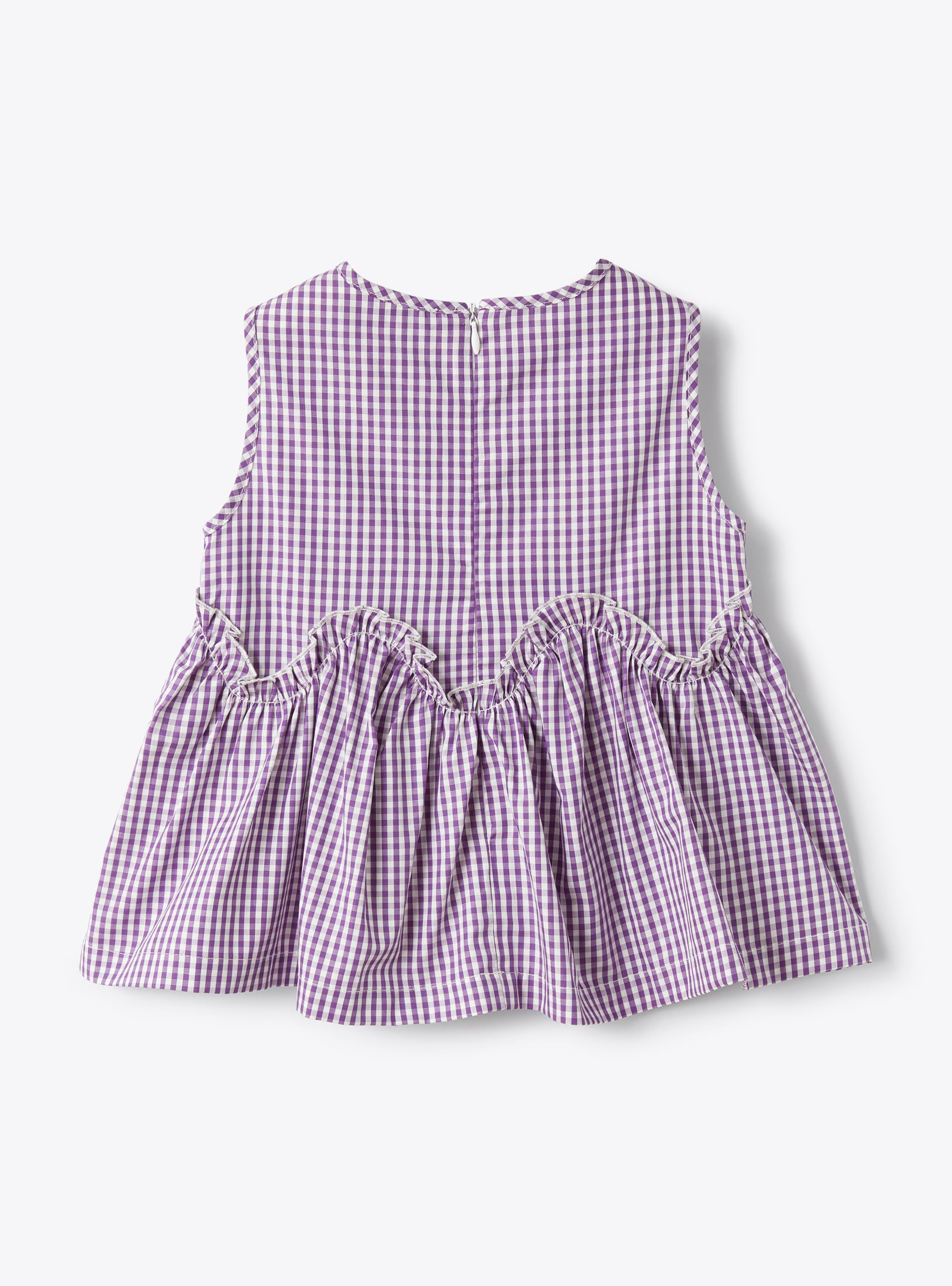 Sleeveless top in a gingham check - Fuchsia | Il Gufo