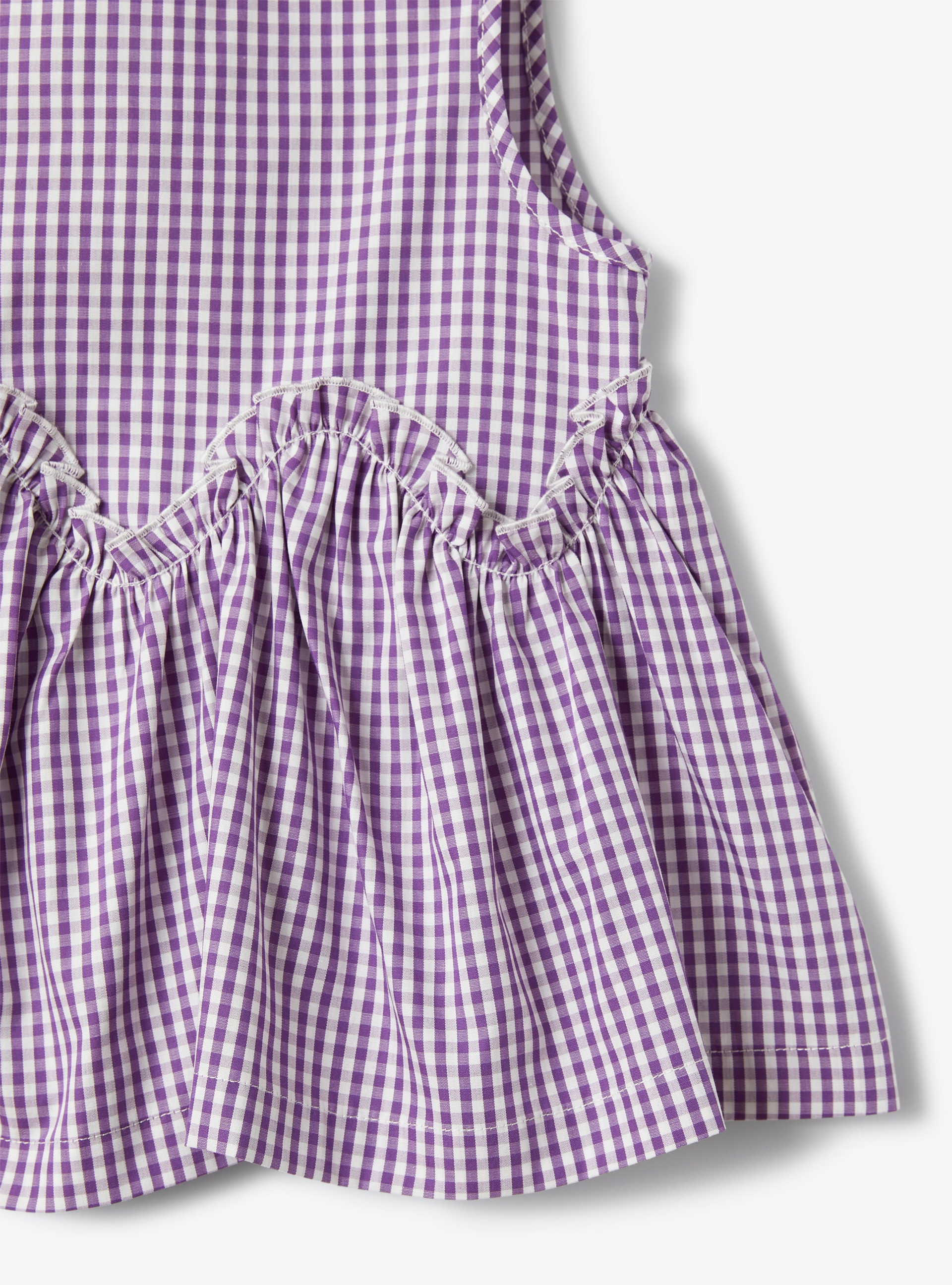 Sleeveless top in a gingham check - Fuchsia | Il Gufo