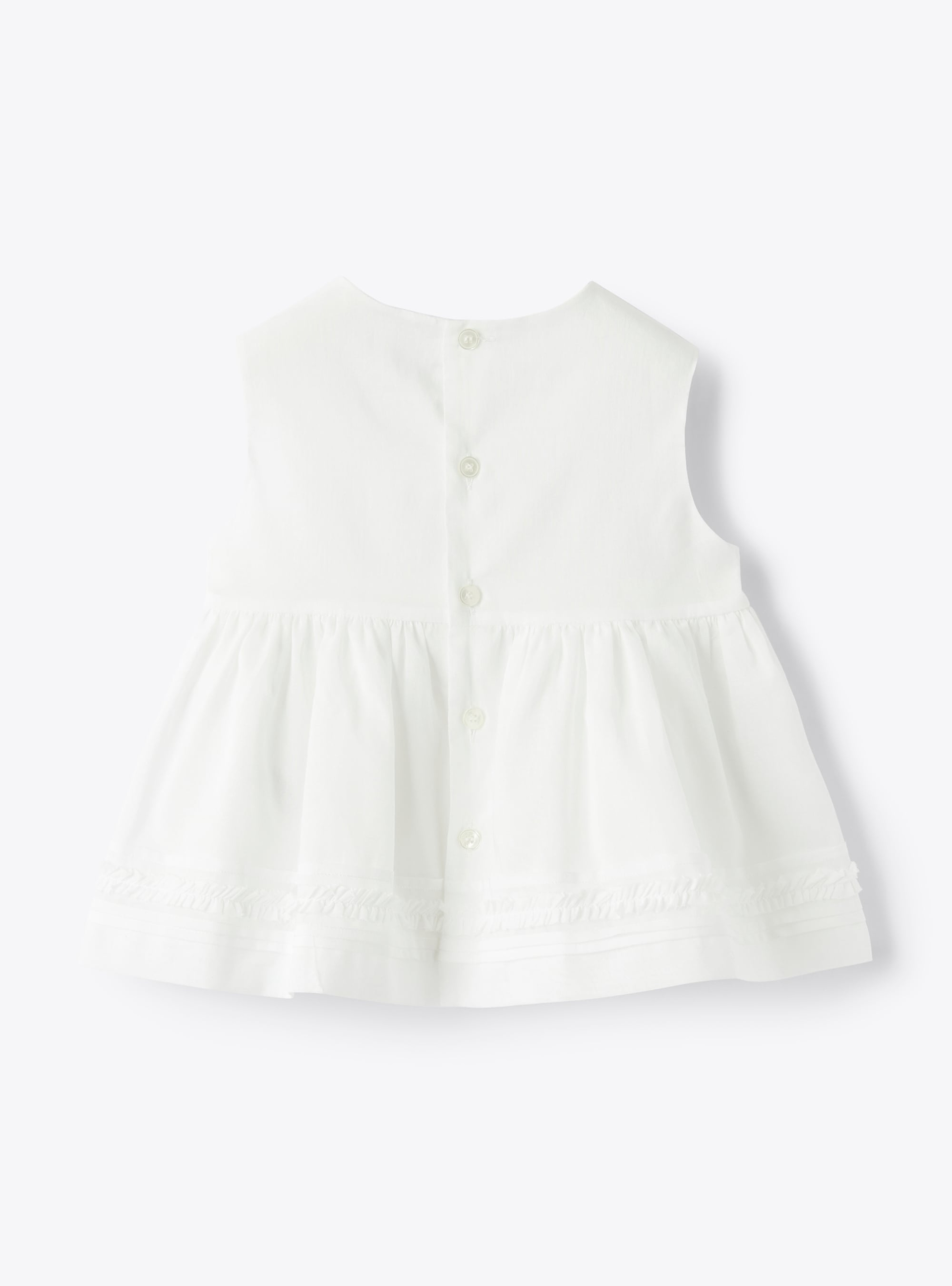 Sleeveless top in white cotton voile - White | Il Gufo