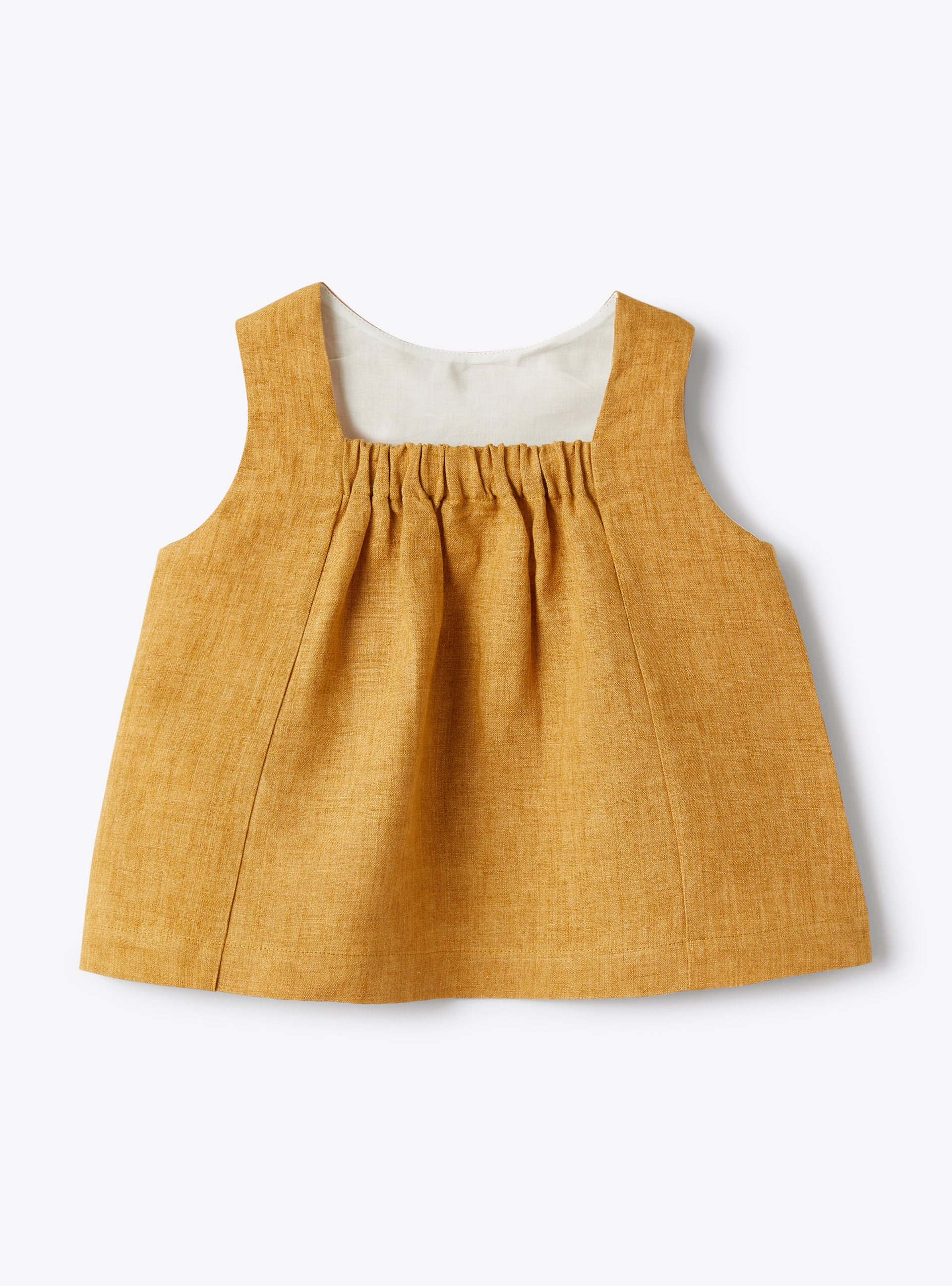 Top in cinnamon mélange linen - Brown | Il Gufo
