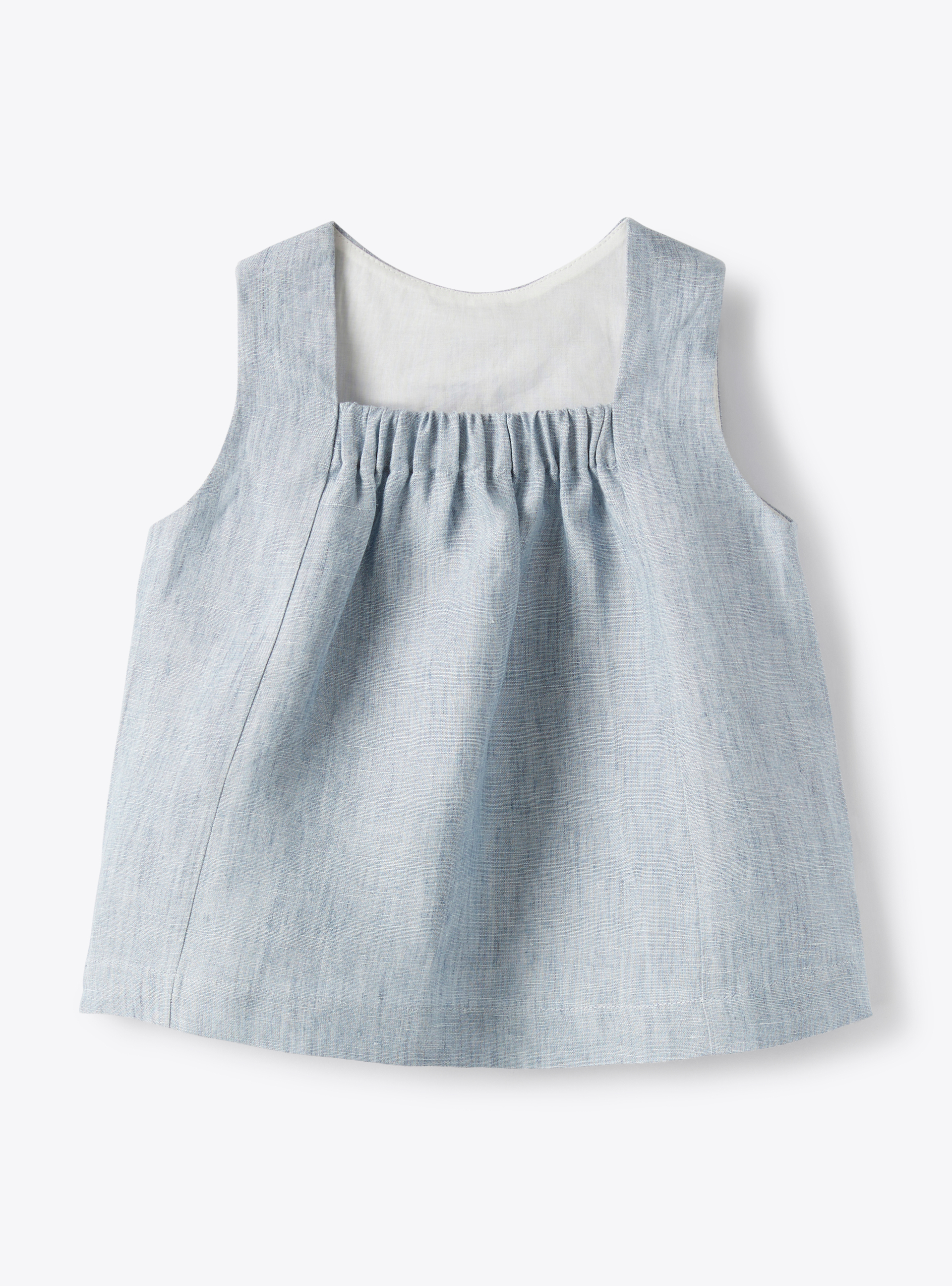 Top in sky-blue mélange linen - Light blue | Il Gufo