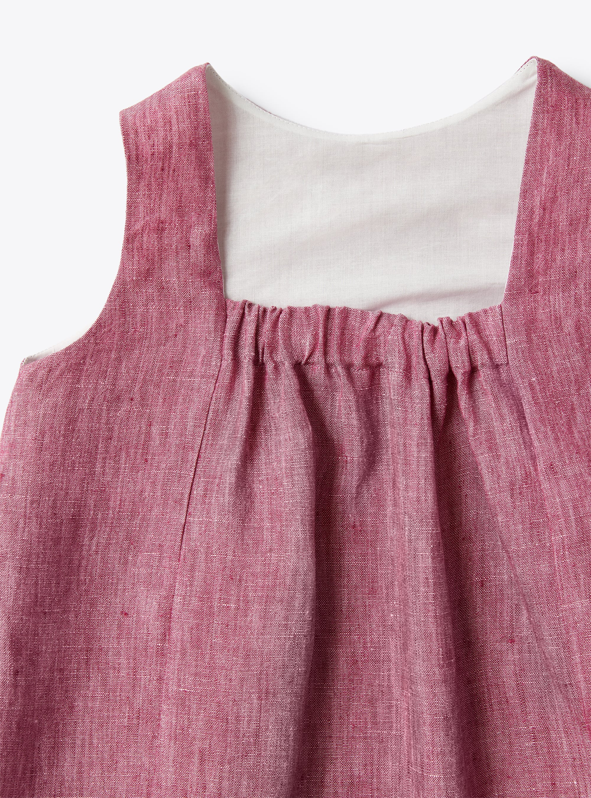 Dress in onion-purple mélange linen | Il Gufo
