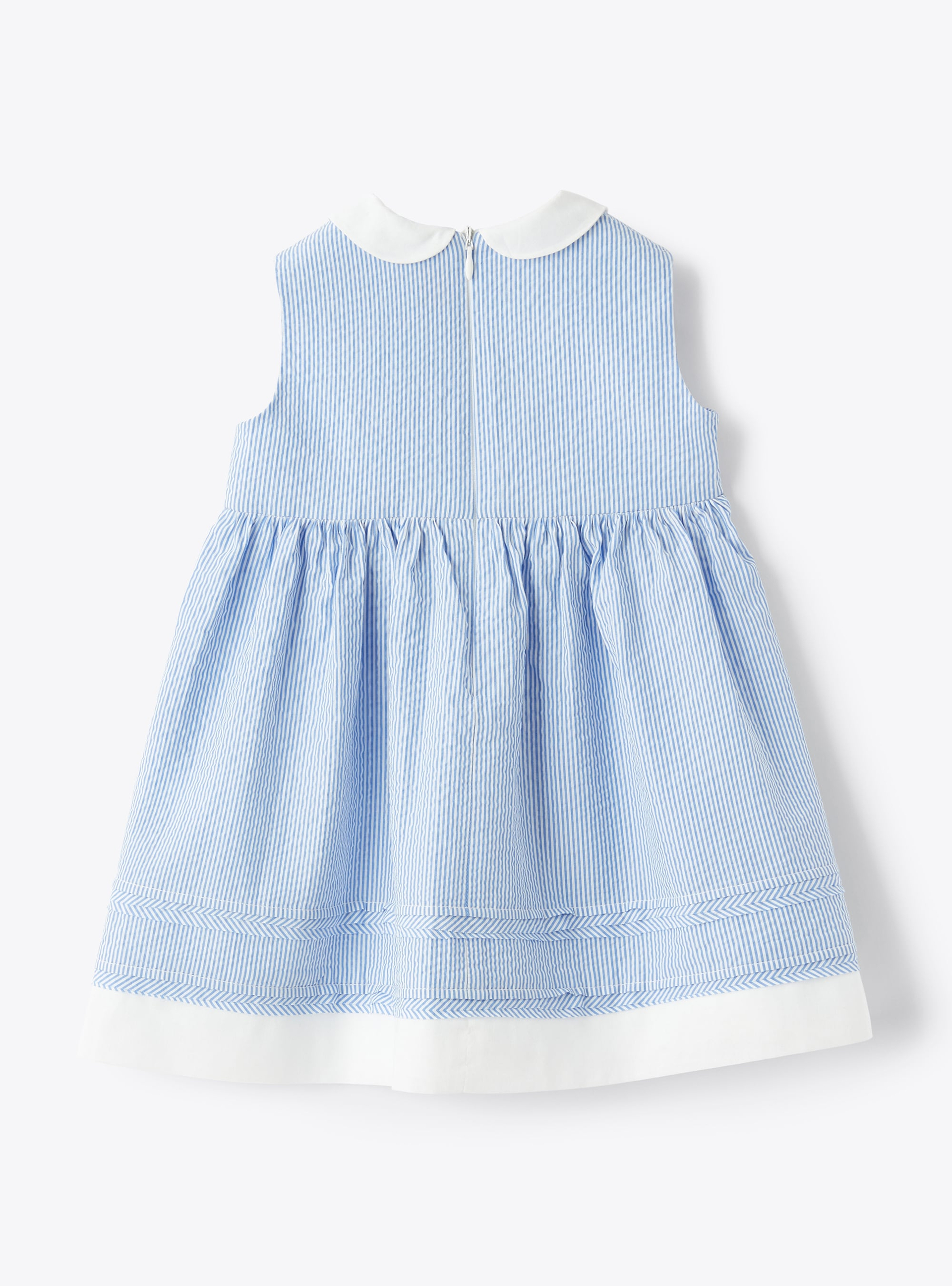 Dress for baby girls in seersucker - Brown | Il Gufo