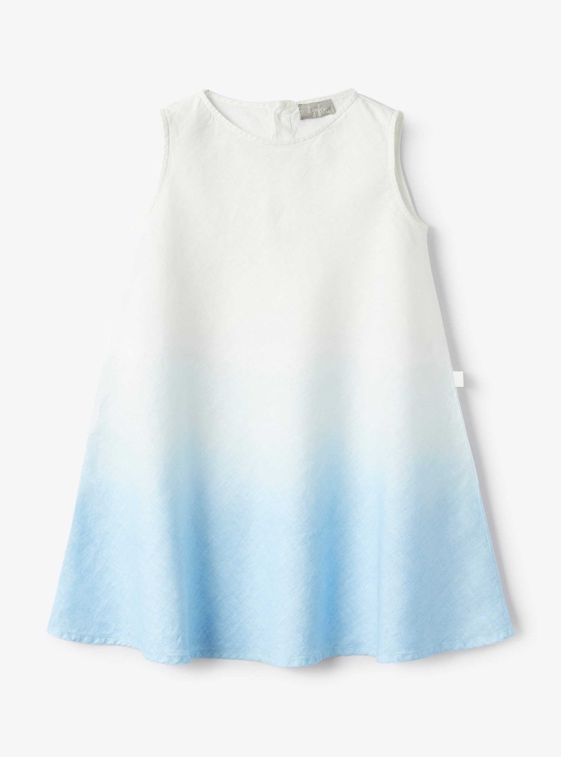 Linen dress with juniper-blue gradient colour - Dresses - Il Gufo