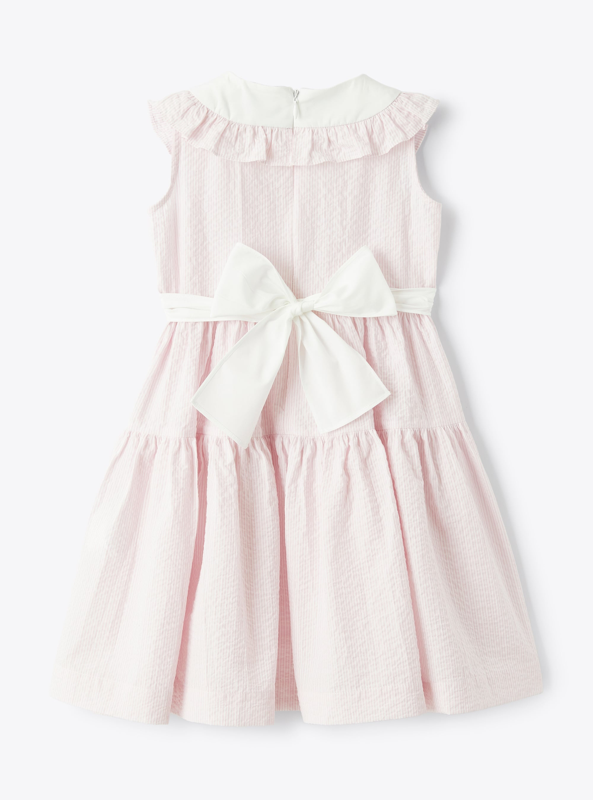 Dress in striped seersucker  - Pink | Il Gufo