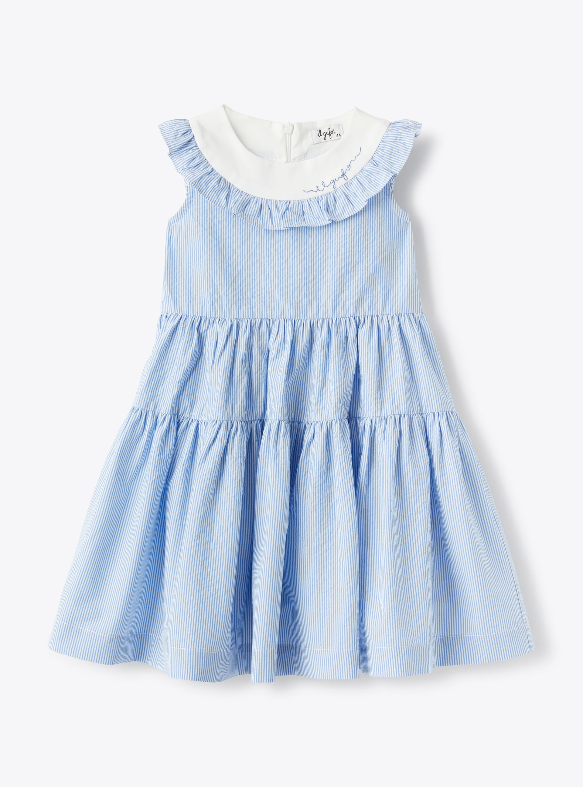 Dress in striped seersucker  - Dresses - Il Gufo