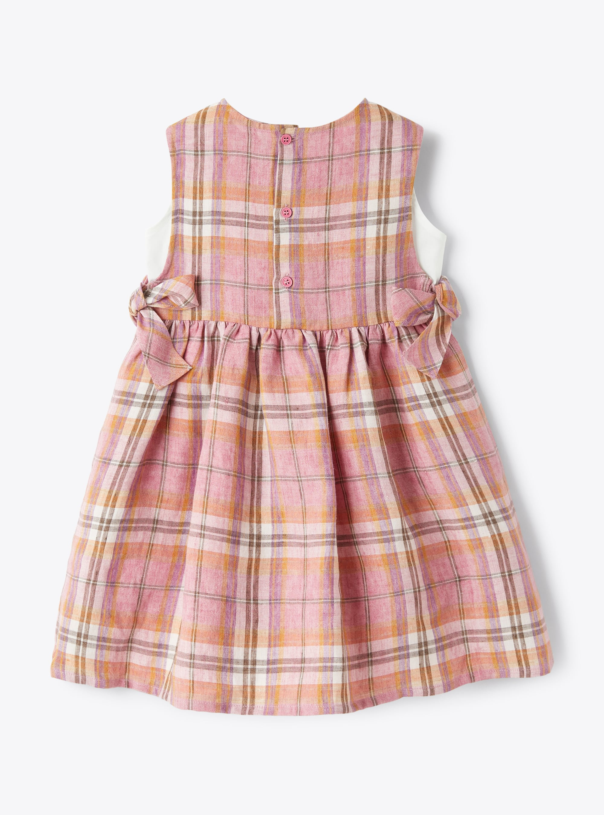 Dress in Madras-checked linen | Il Gufo