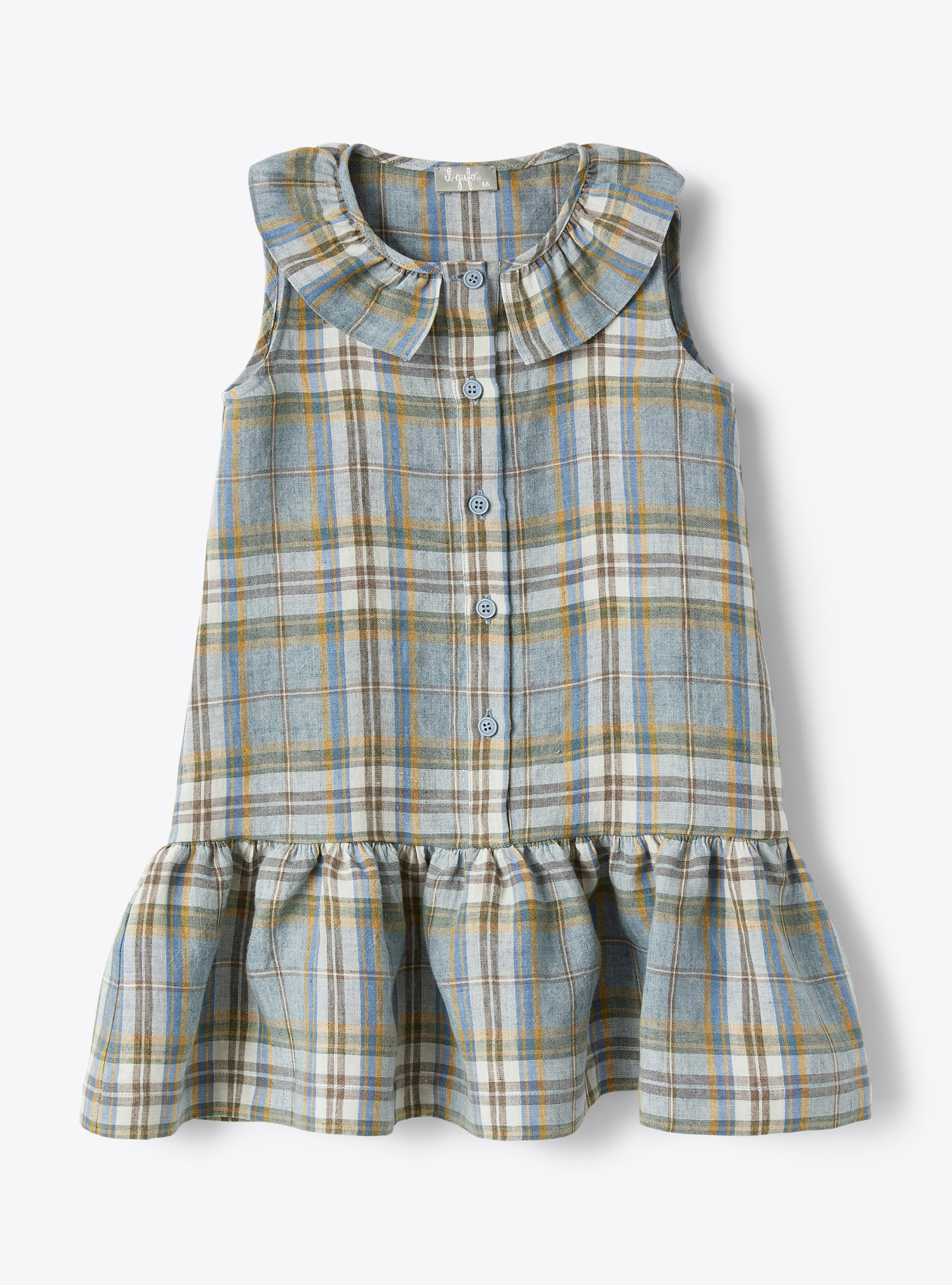 Dress in Madras-checked linen - Dresses - Il Gufo