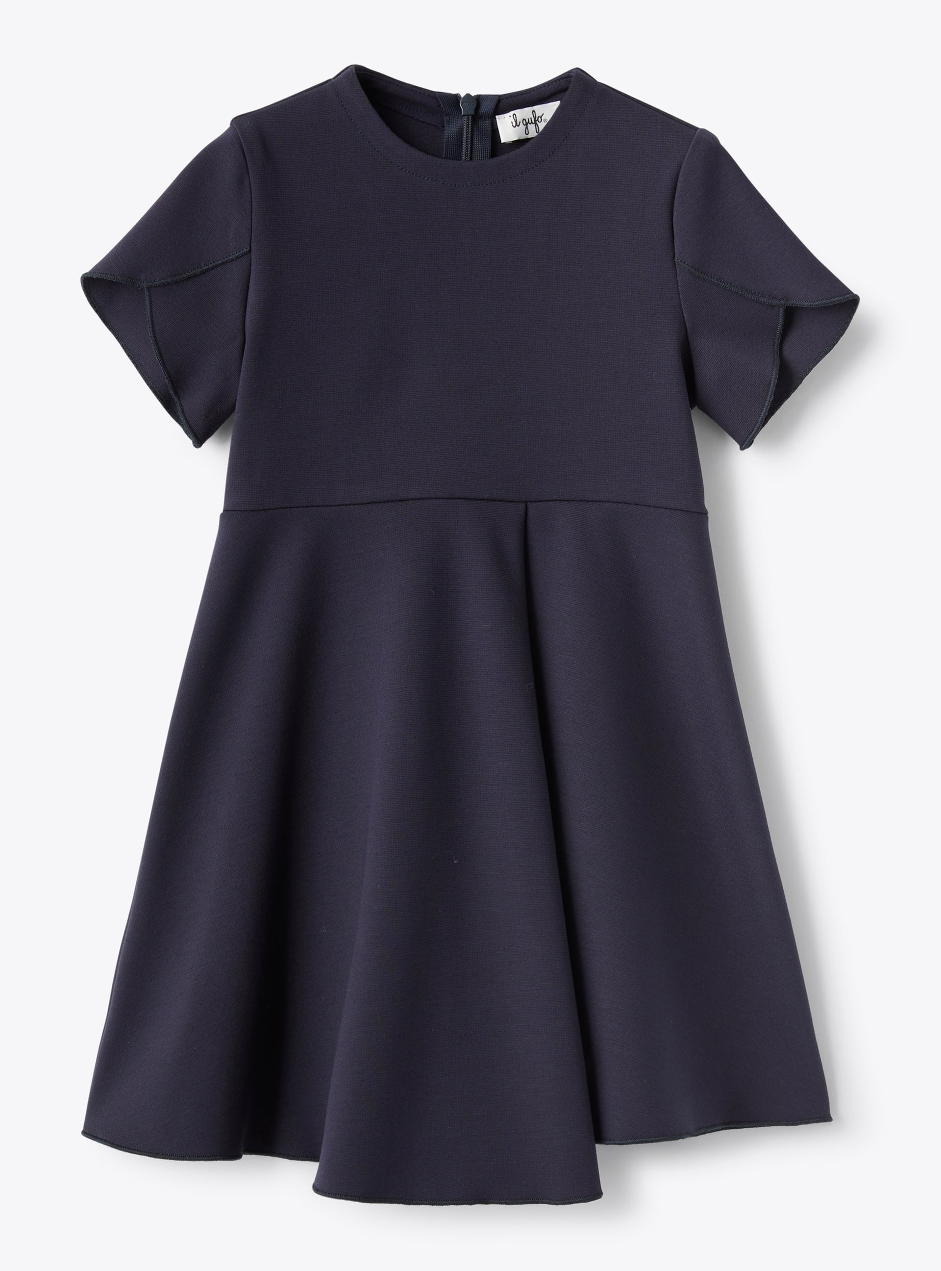 Short-sleeve dress in blue Romanite jersey - Dresses - Il Gufo