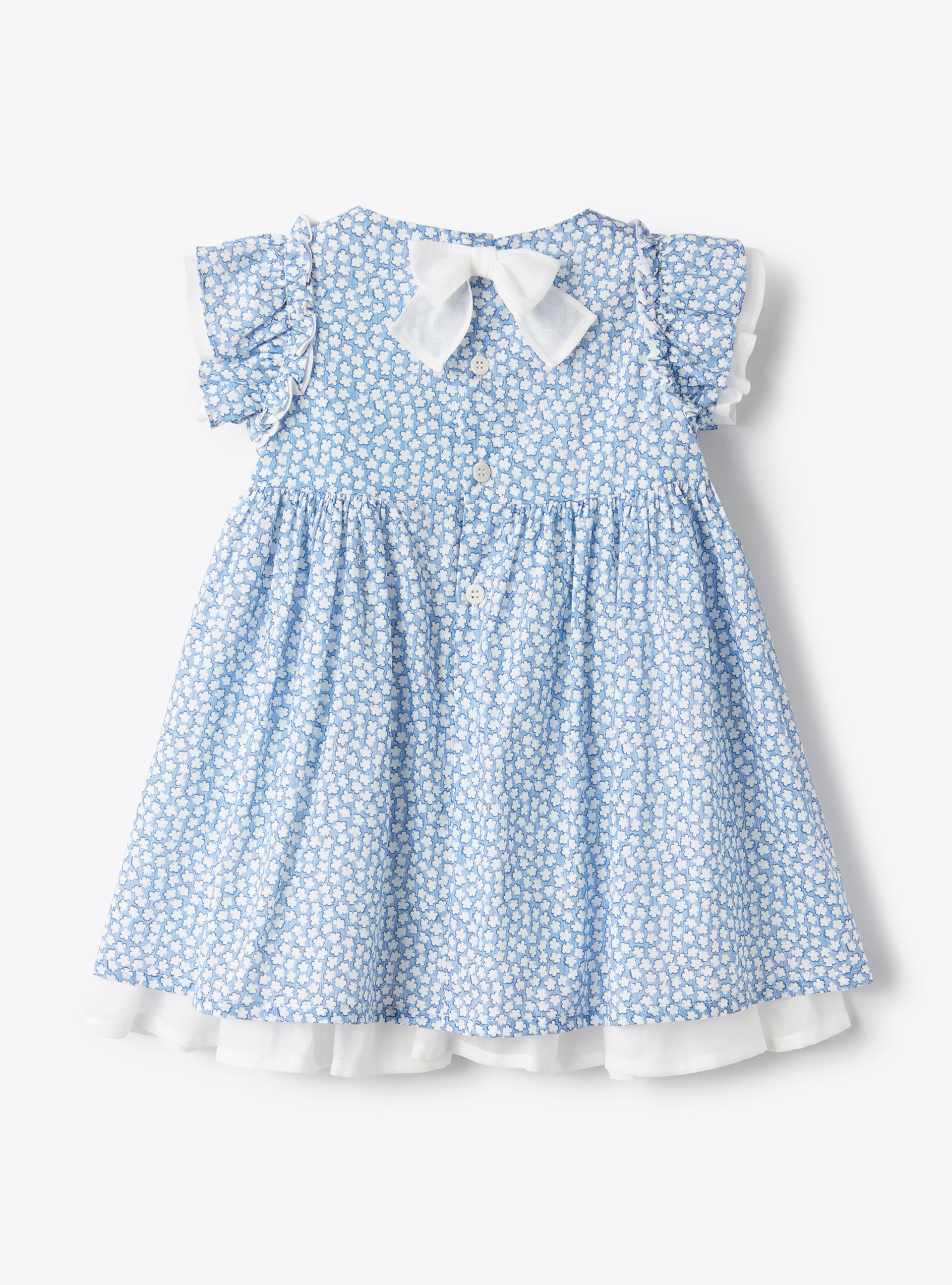Floral-printed dress in cobalt blue - Blue | Il Gufo