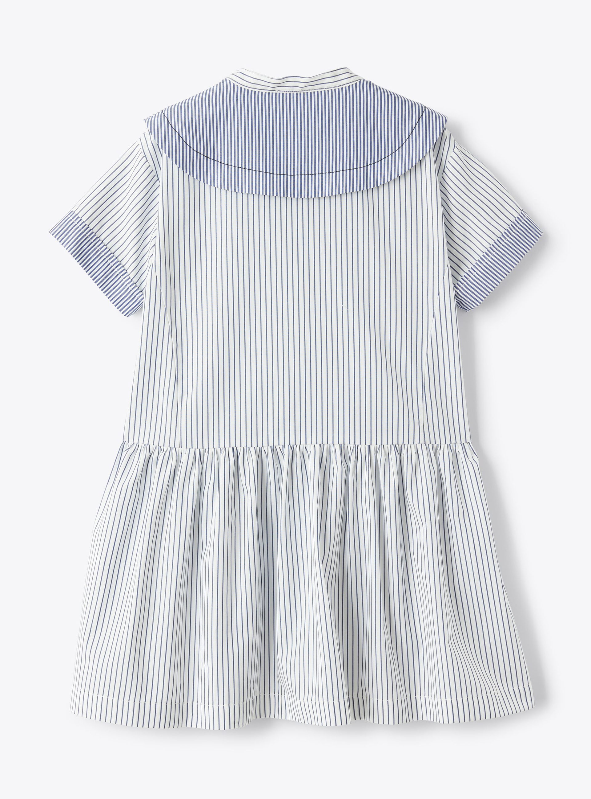 Gestreiftes Kleid aus Popeline - Blau | Il Gufo