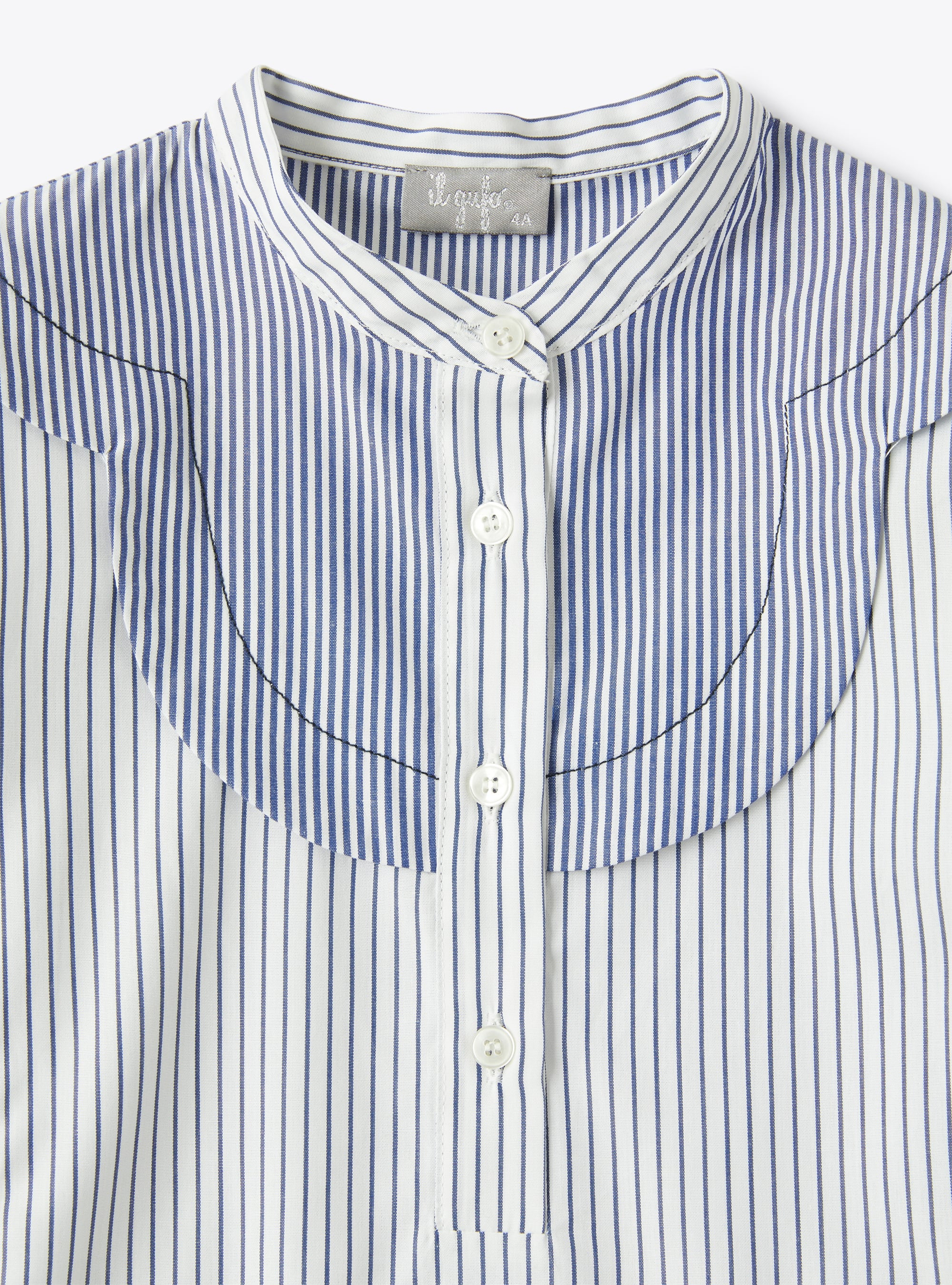 Gestreiftes Kleid aus Popeline - Blau | Il Gufo