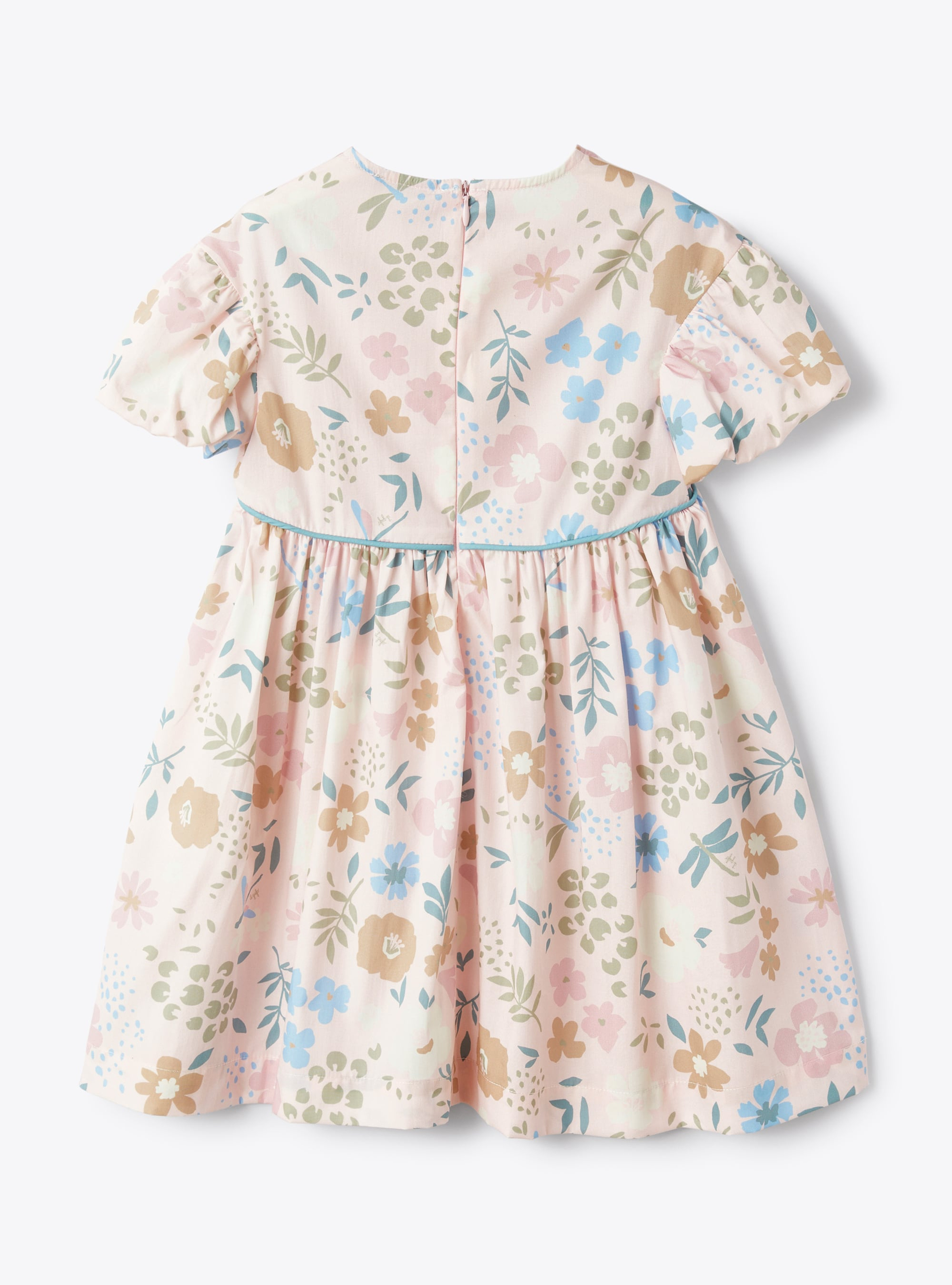 Dress with puff sleeves in an exclusive print design - Pink | Il Gufo