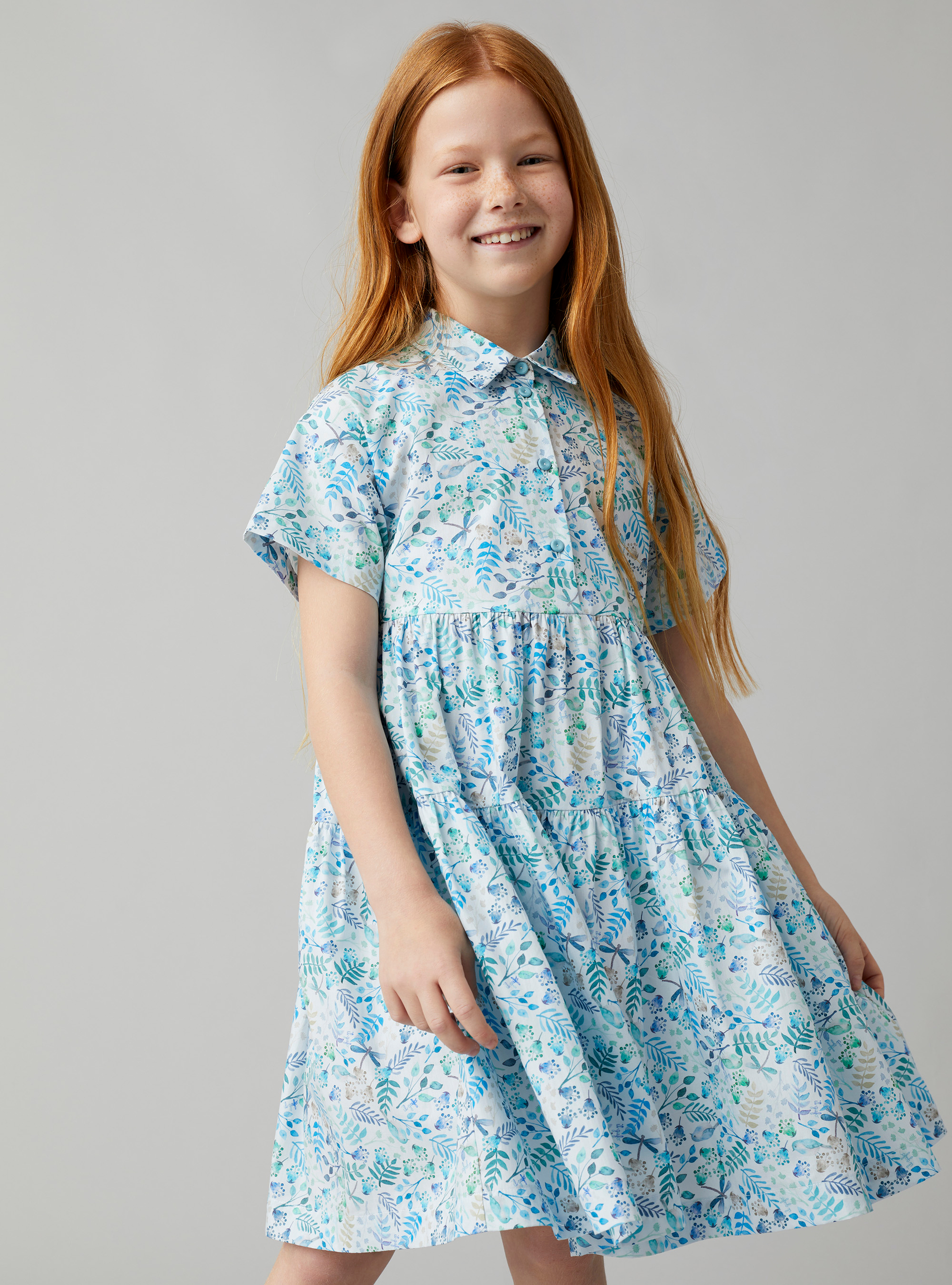 Dress with an exclusive print design - Brown | Il Gufo