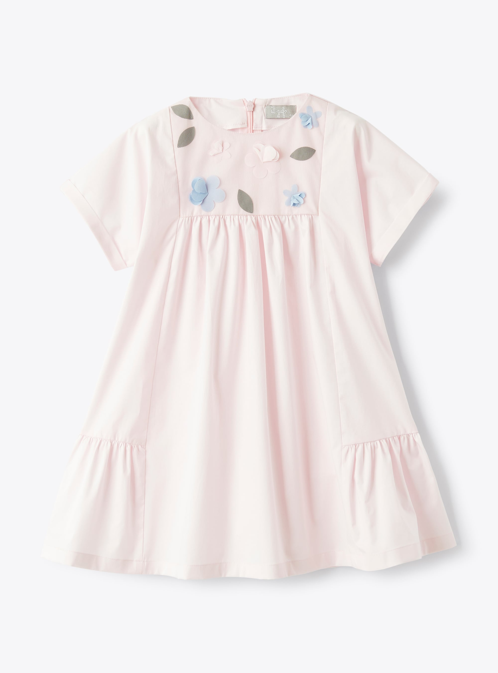 Dress in stretch poplin with appliquéd detailing - Dresses - Il Gufo
