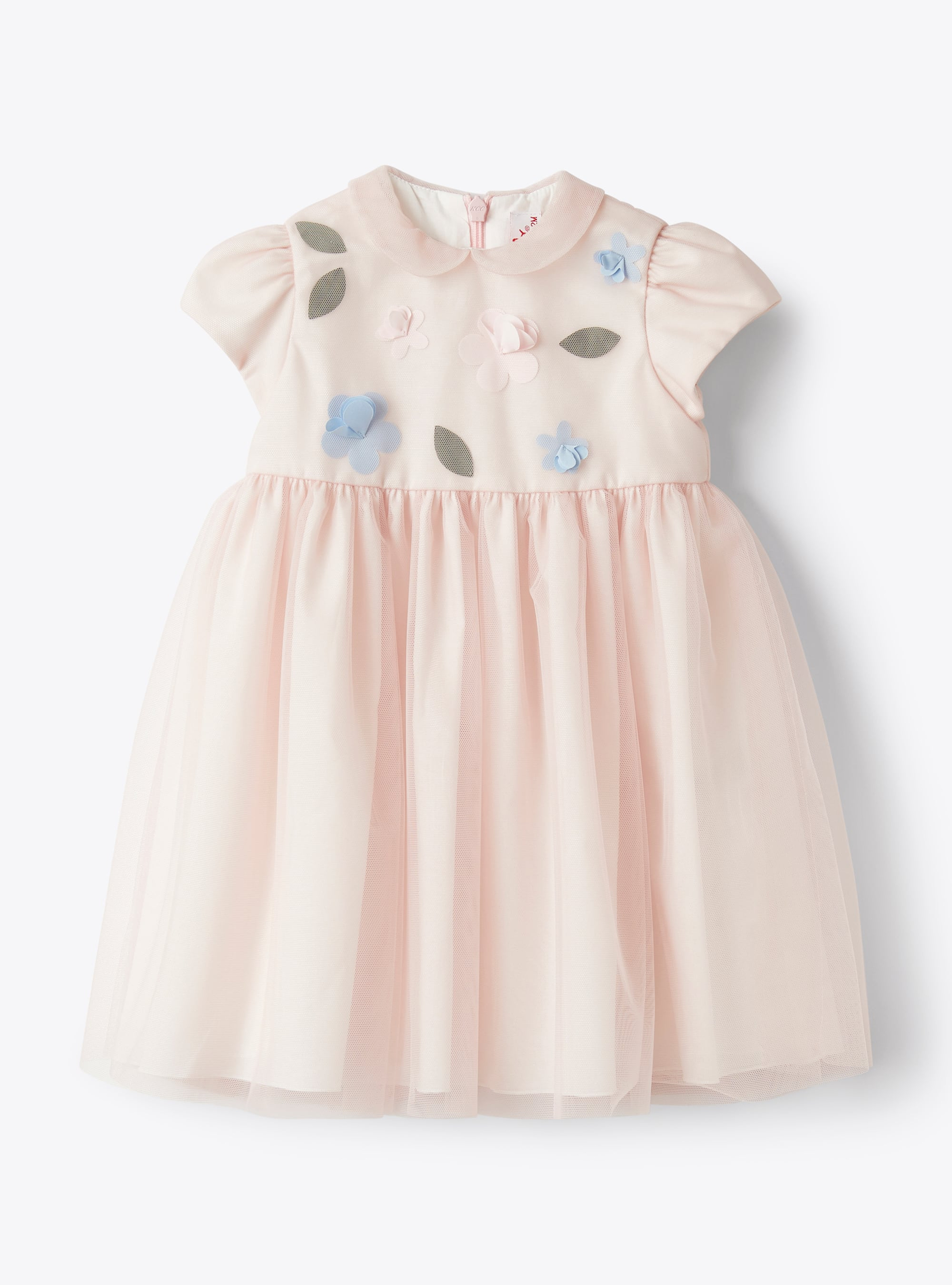 Dress for baby girls in tulle with appliqué flowers - Dresses - Il Gufo