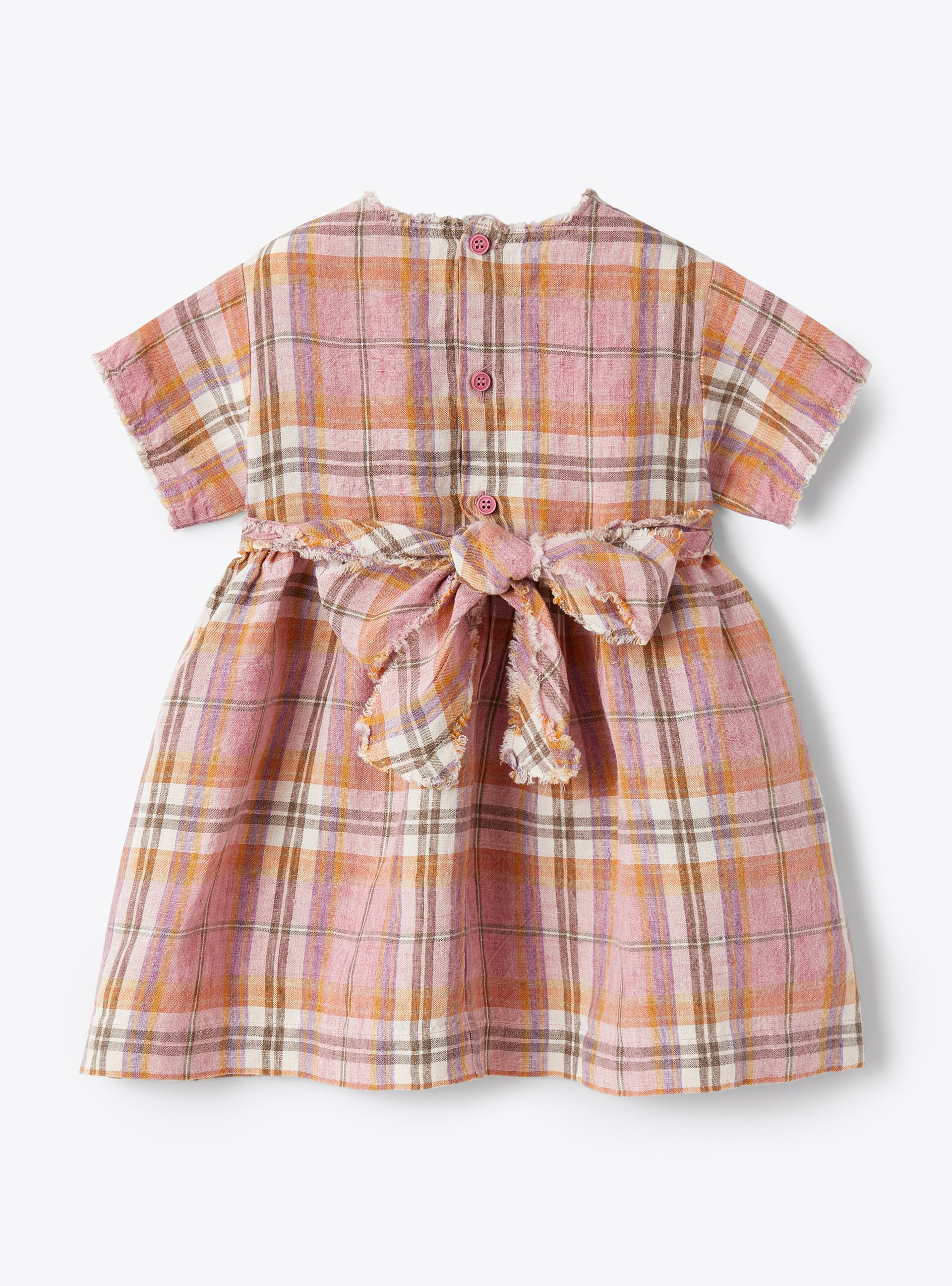 Dress in Madras-checked linen | Il Gufo