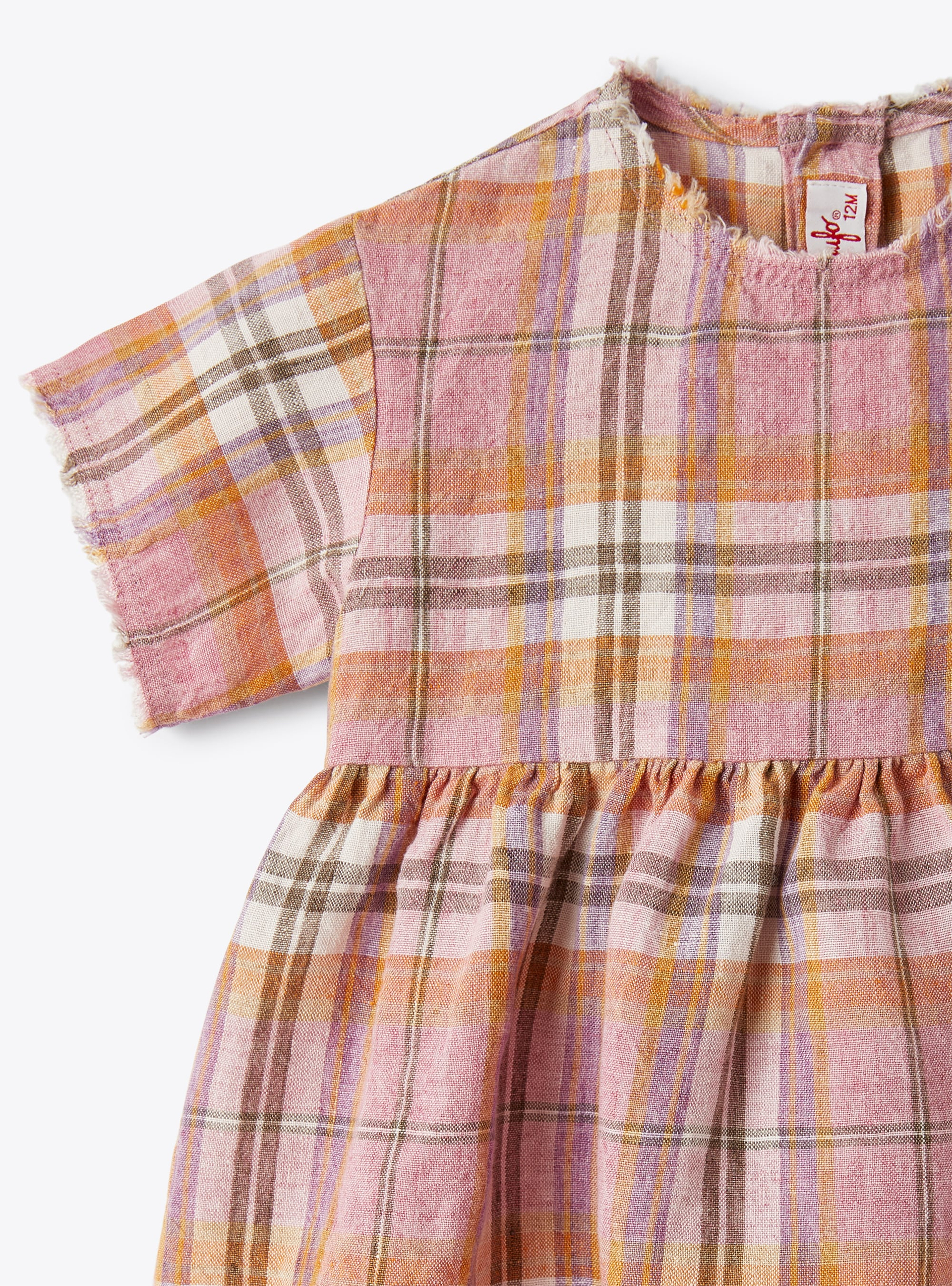 Dress in Madras-checked linen | Il Gufo