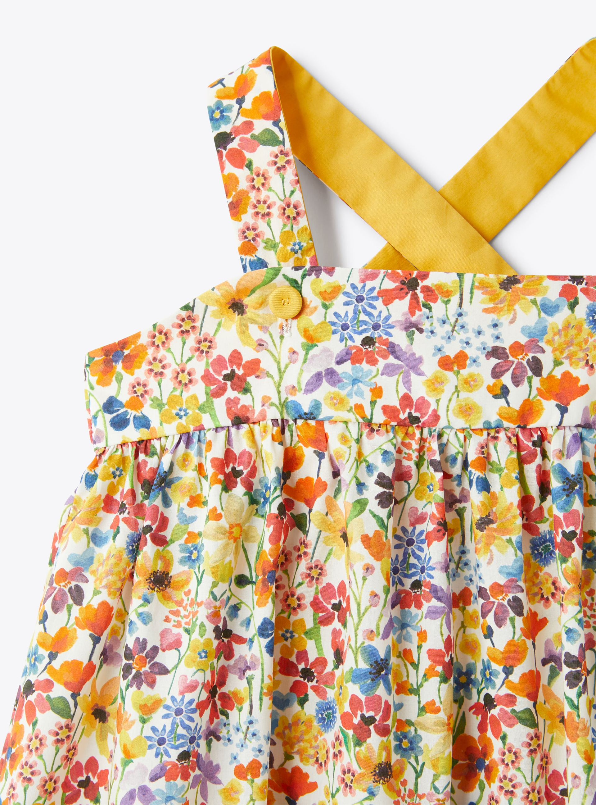 Vestito scamiciato in Liberty Fabric - Giallo | Il Gufo