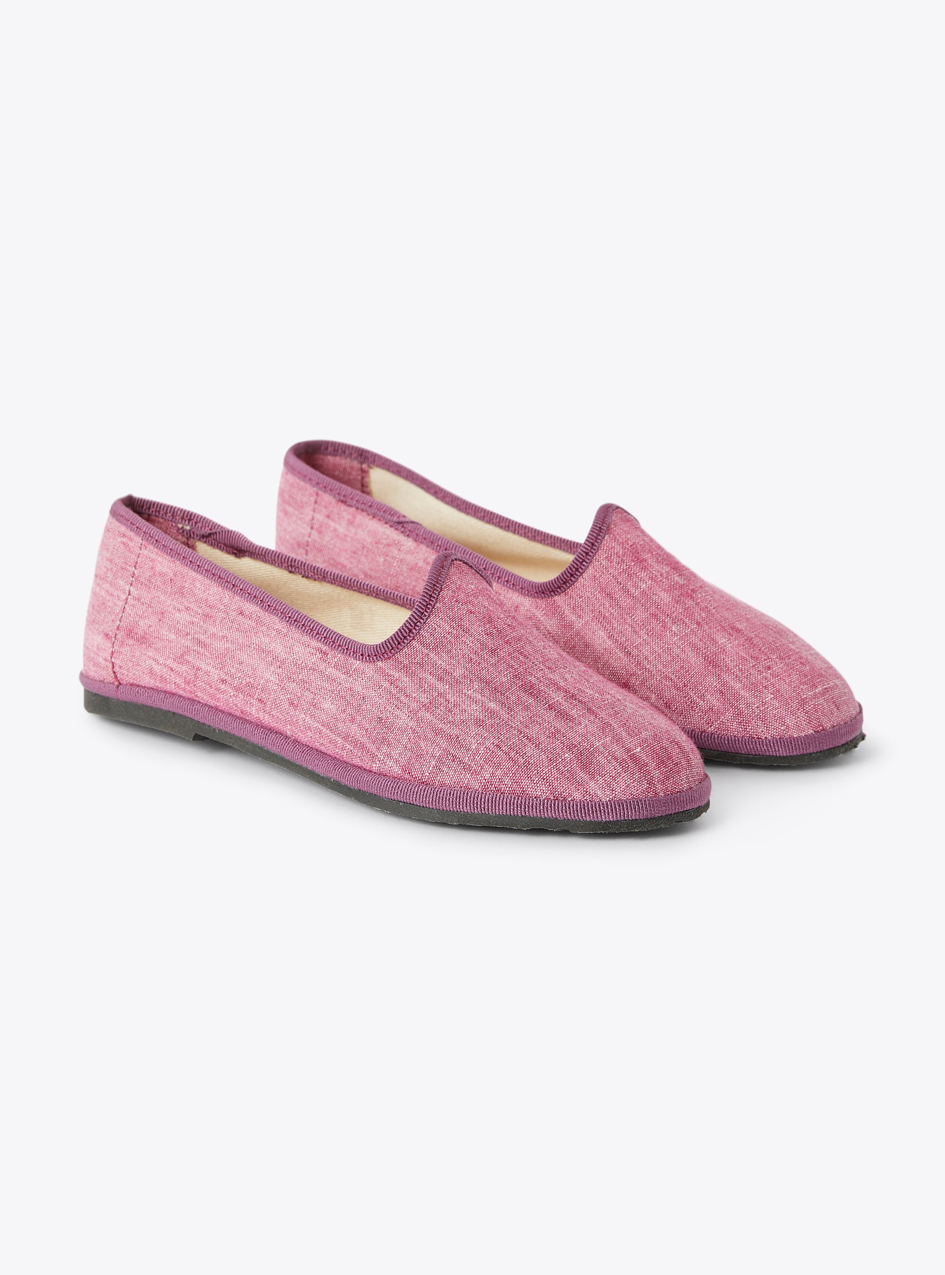 Slipper in onion-purple mélange linen - Shoes - Il Gufo
