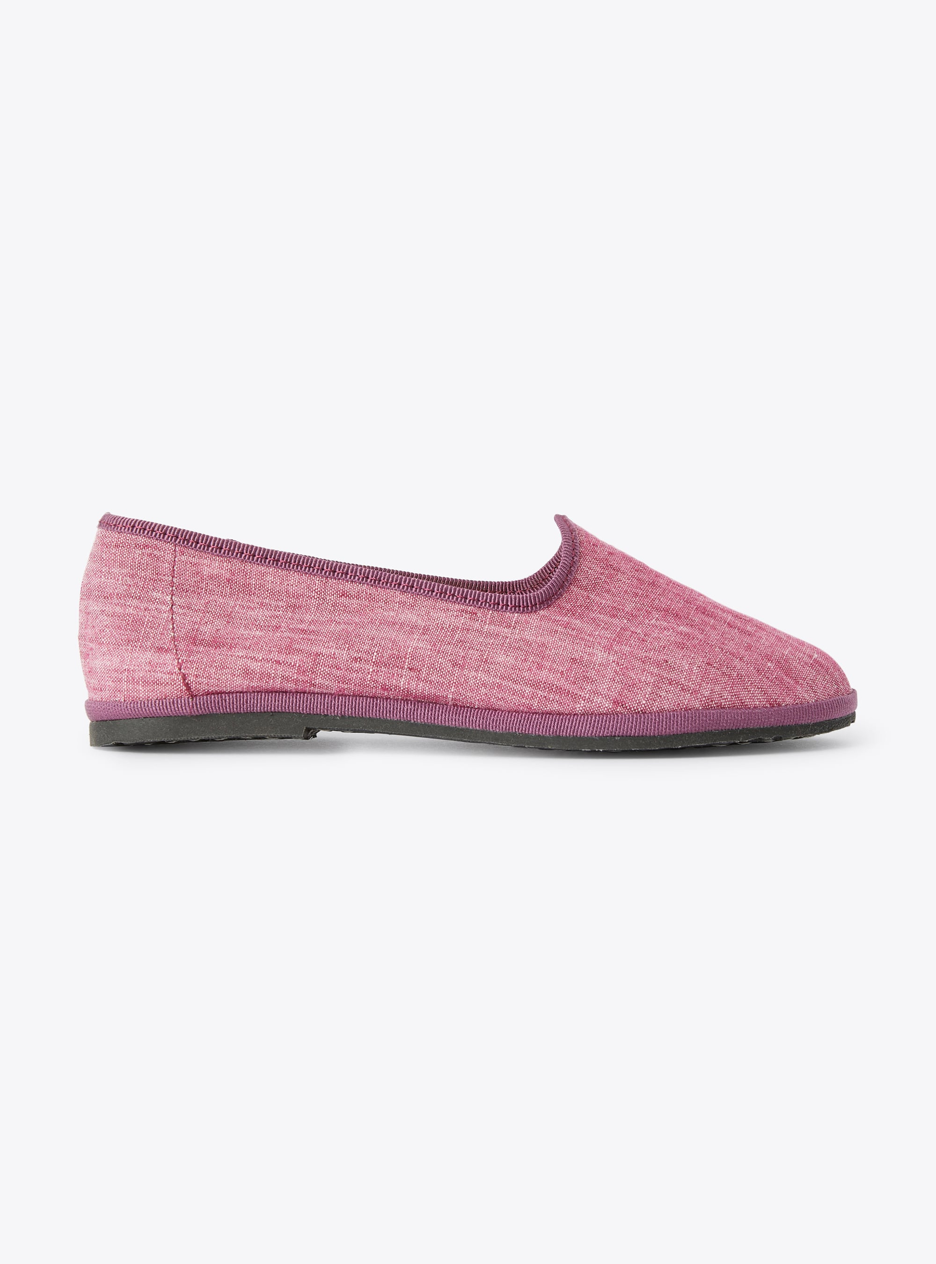 Slipper in onion-purple mélange linen | Il Gufo