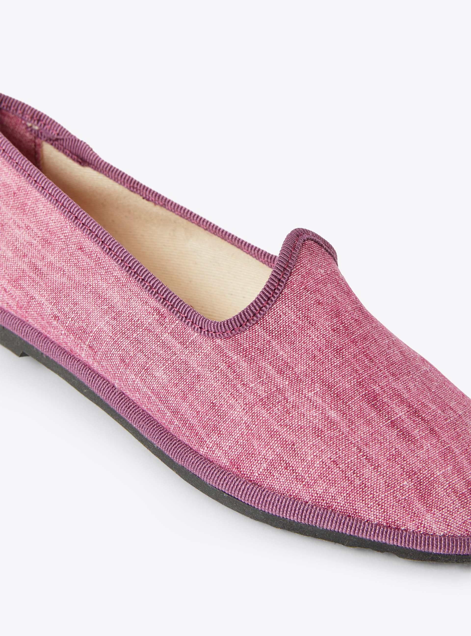 Slipper in onion-purple mélange linen | Il Gufo