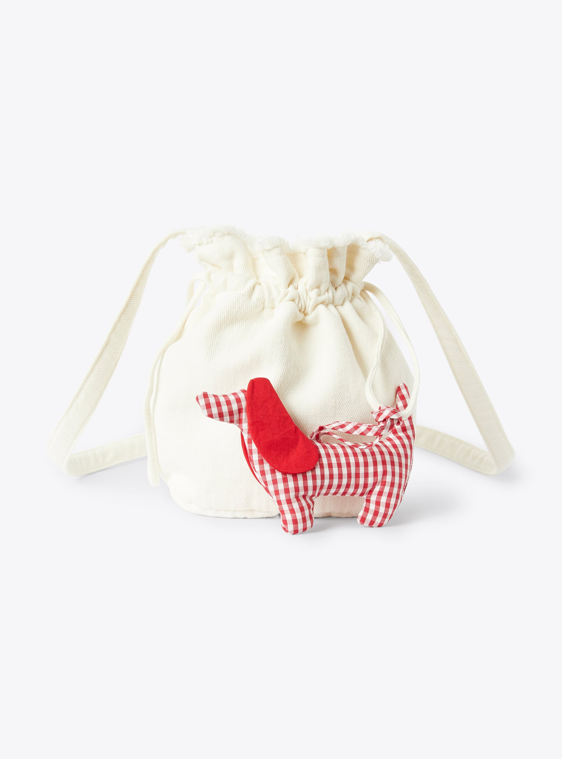 Drawstring bag in bull cotton - White | Il Gufo