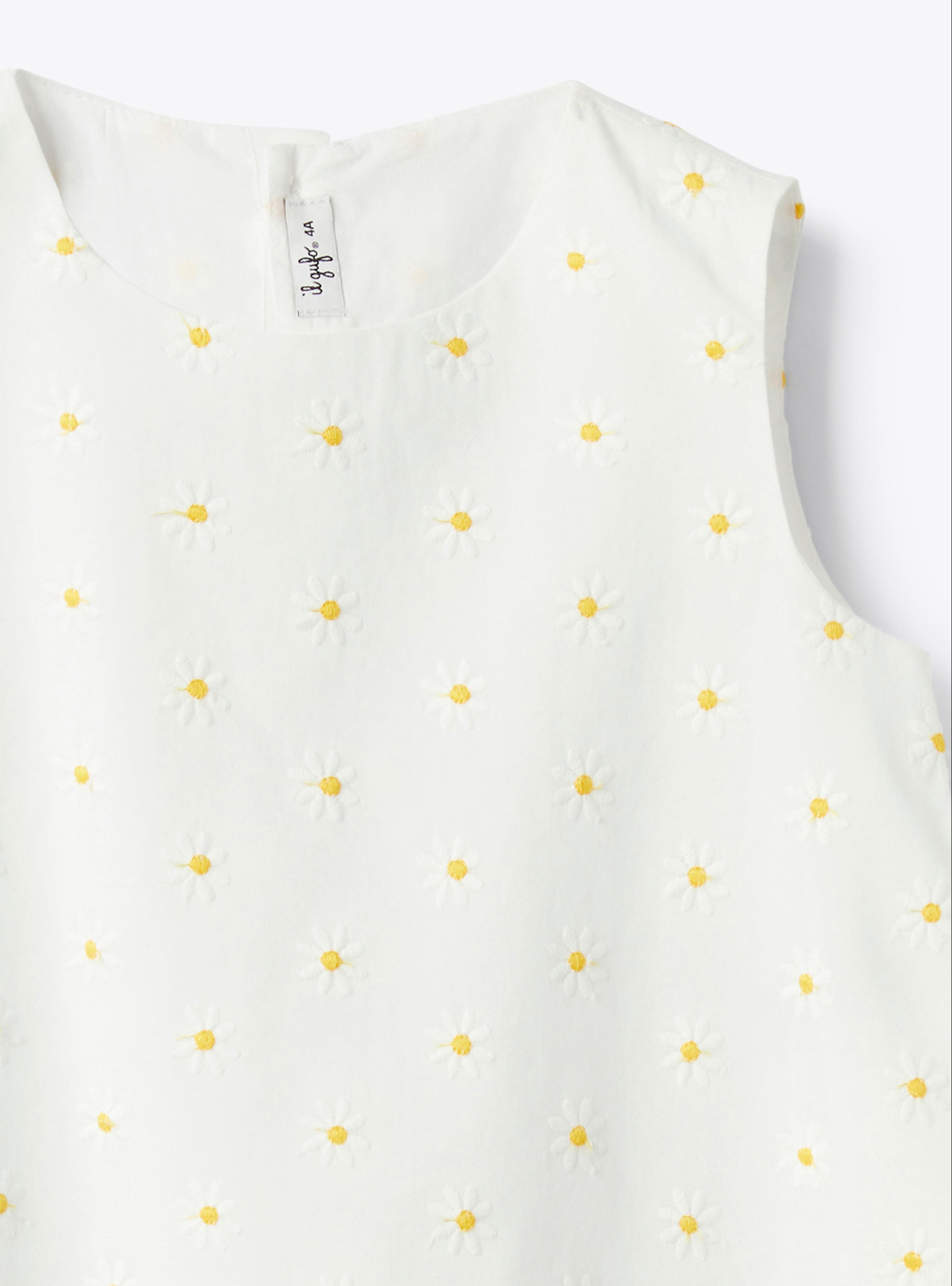 Top in muslin with embroidery - White | Il Gufo