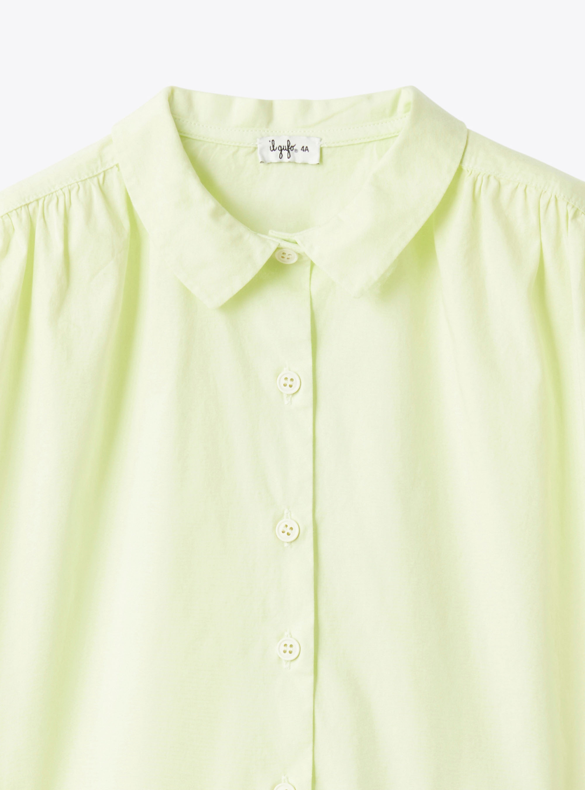 Boxy shirt in poplin - Green | Il Gufo
