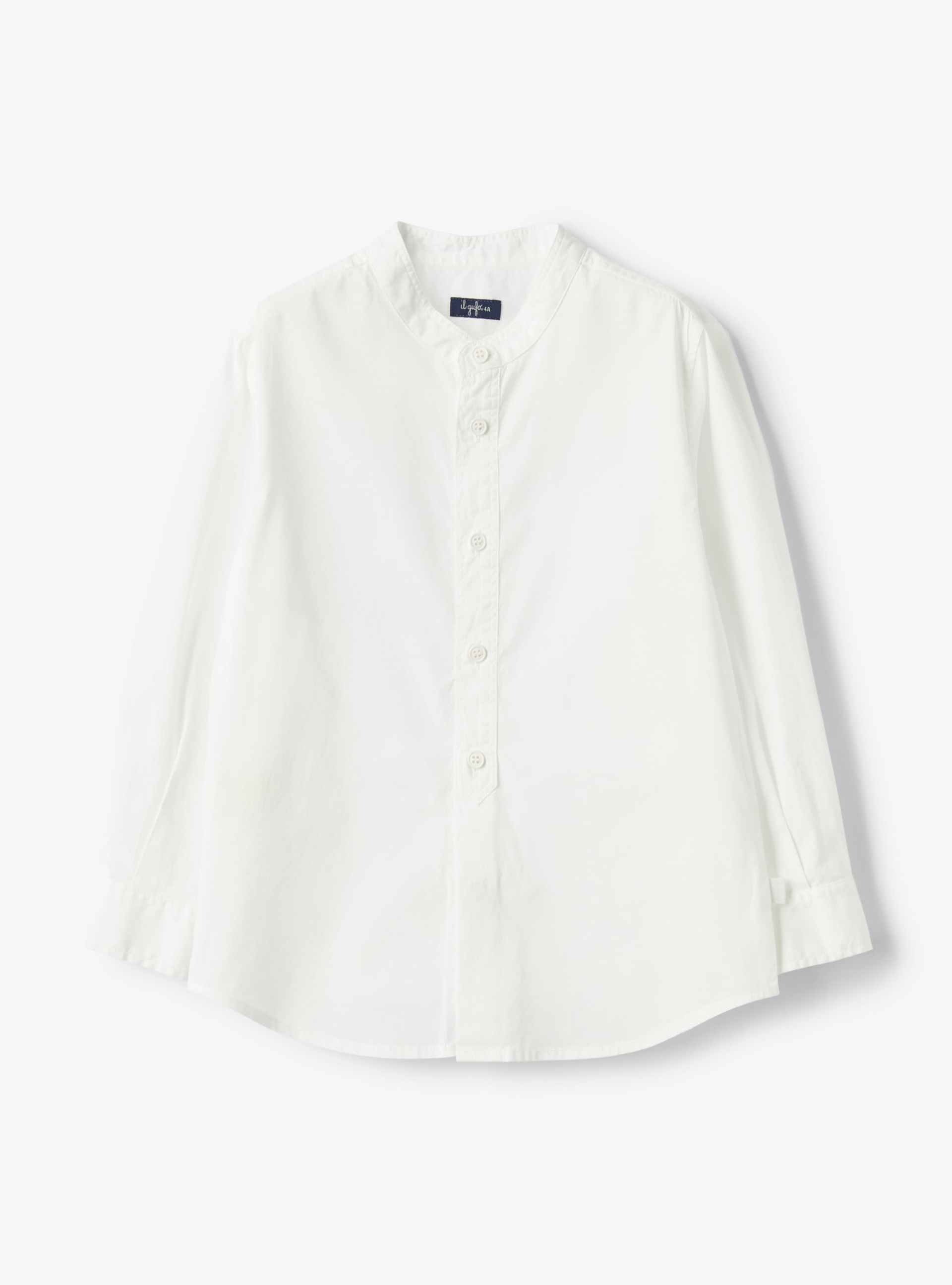 Korean collar shirt in poplin - Shirts - Il Gufo