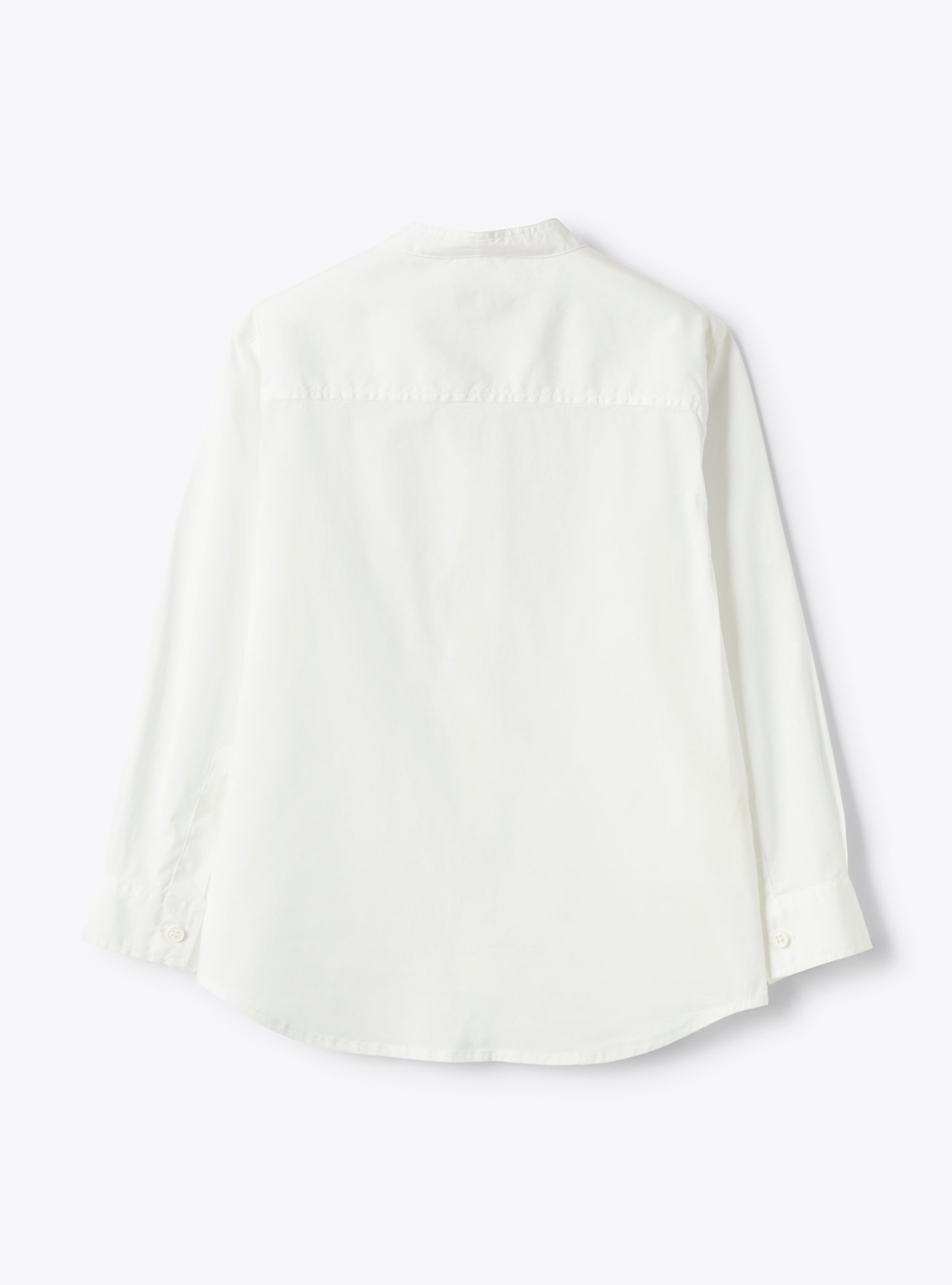 Korean collar shirt in poplin - White | Il Gufo
