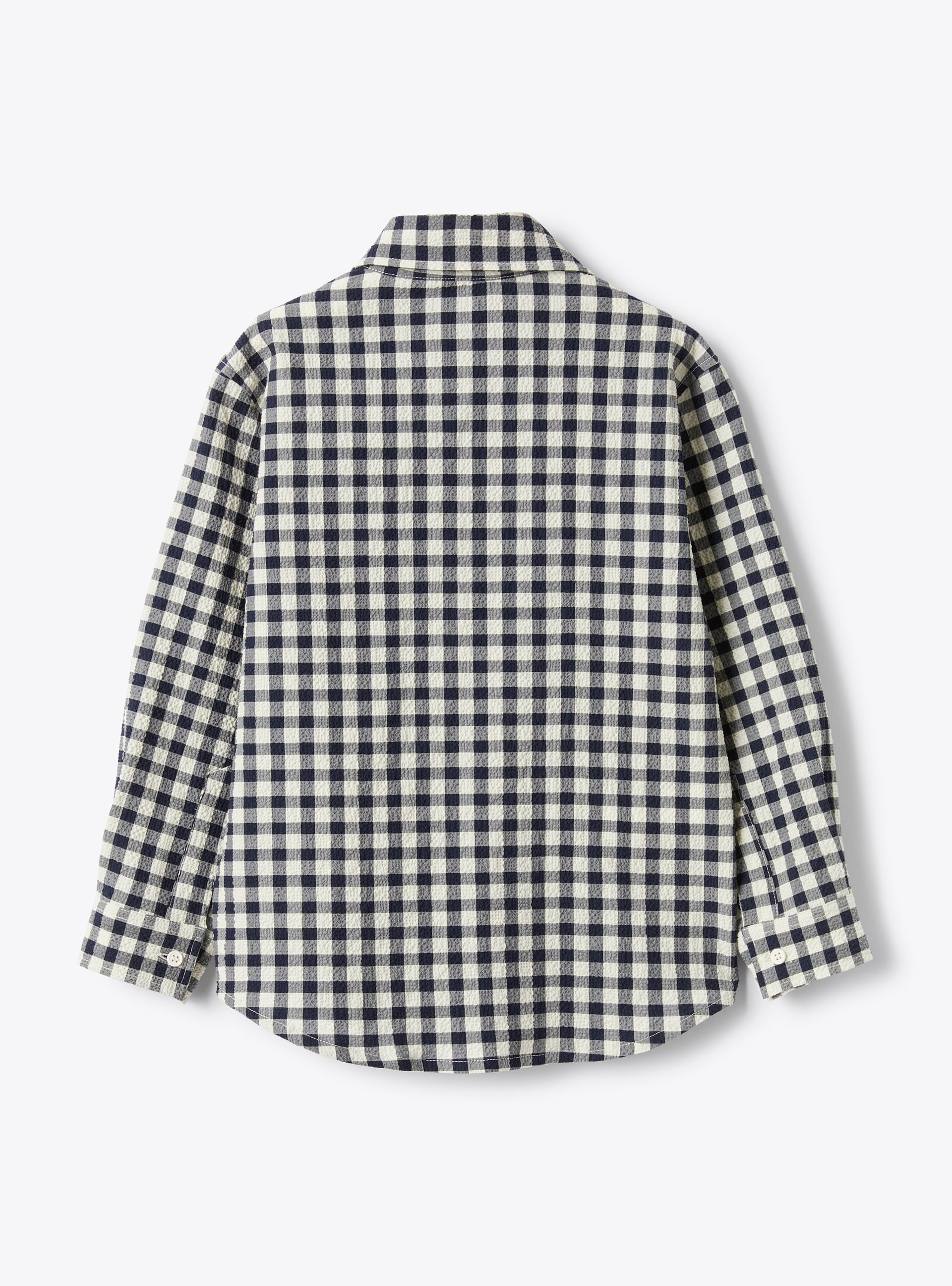 Gingham seersucker shirt - Blue | Il Gufo