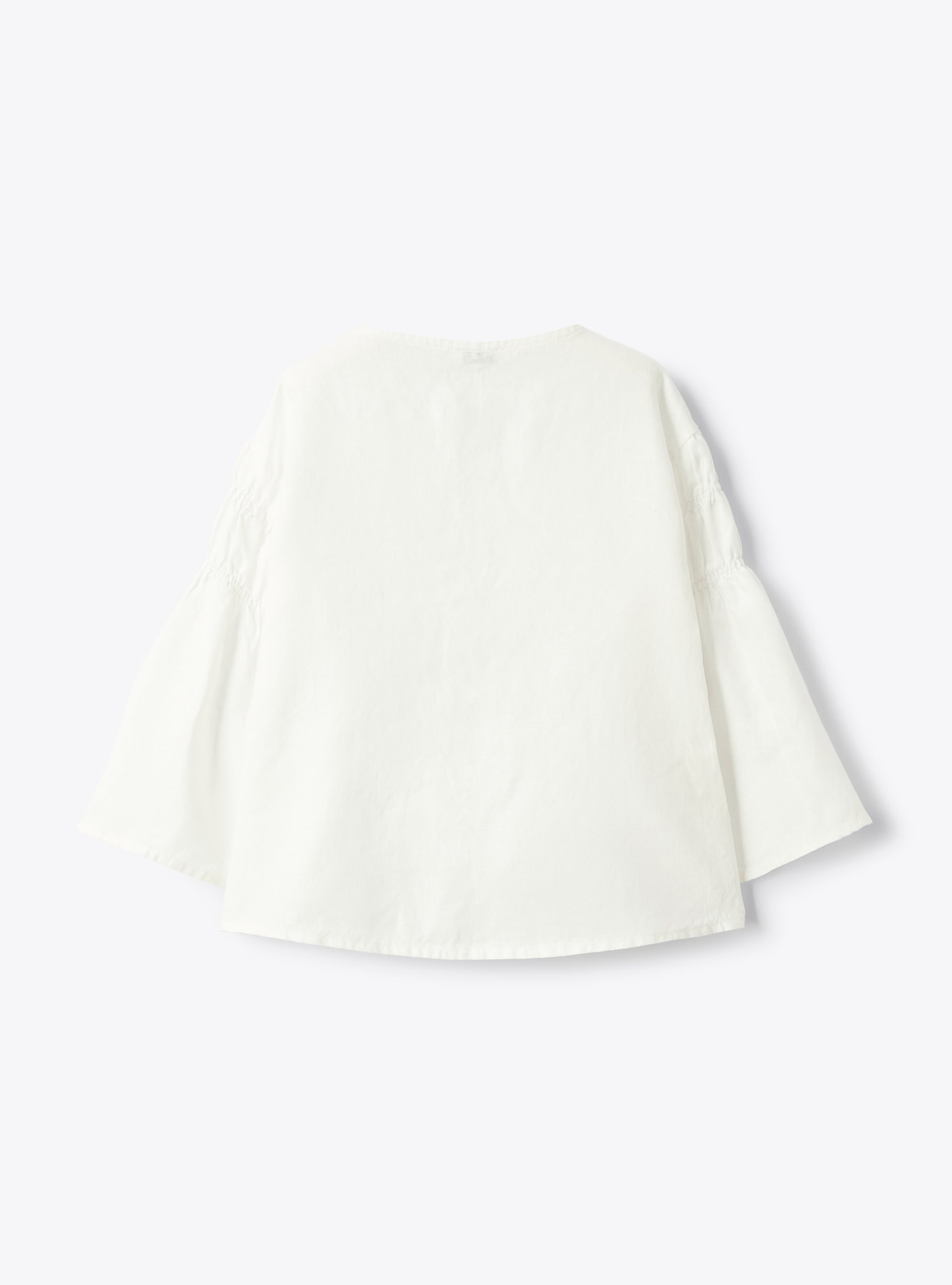 Blouse en lin avec fronces - Blanc | Il Gufo